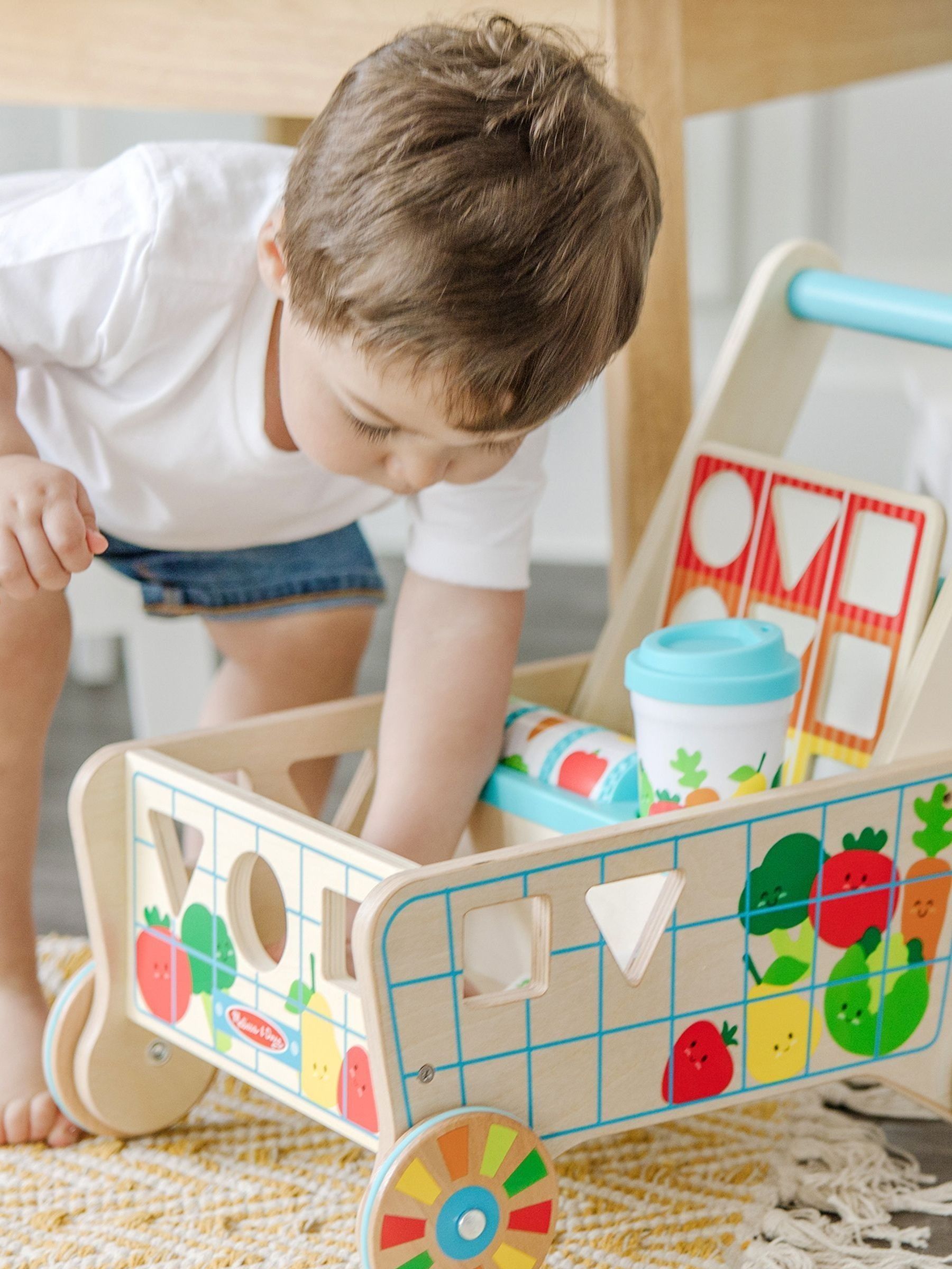 Melissa & Doug Multi Wooden Grow with Me Grocery Cart