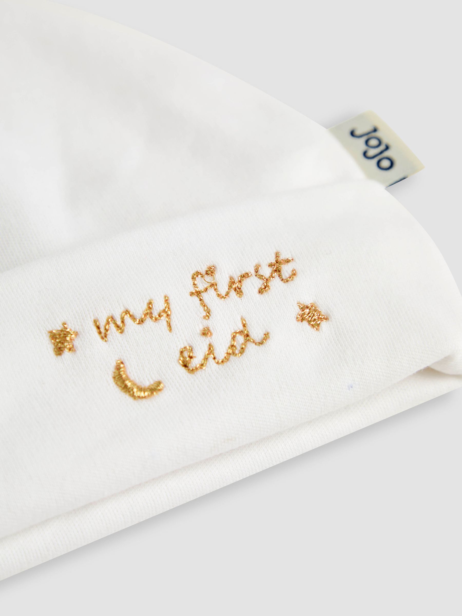 White My First Eid Embroidered Baby Hat