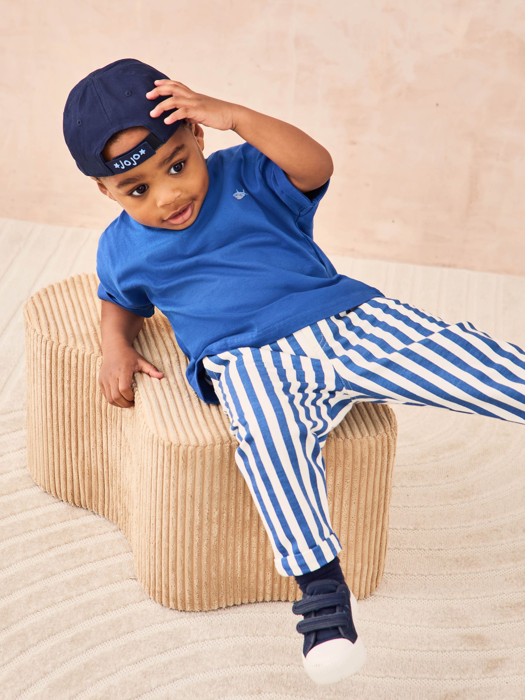 Blue Shark 2-Piece T-Shirt & Stripe Joggers Set