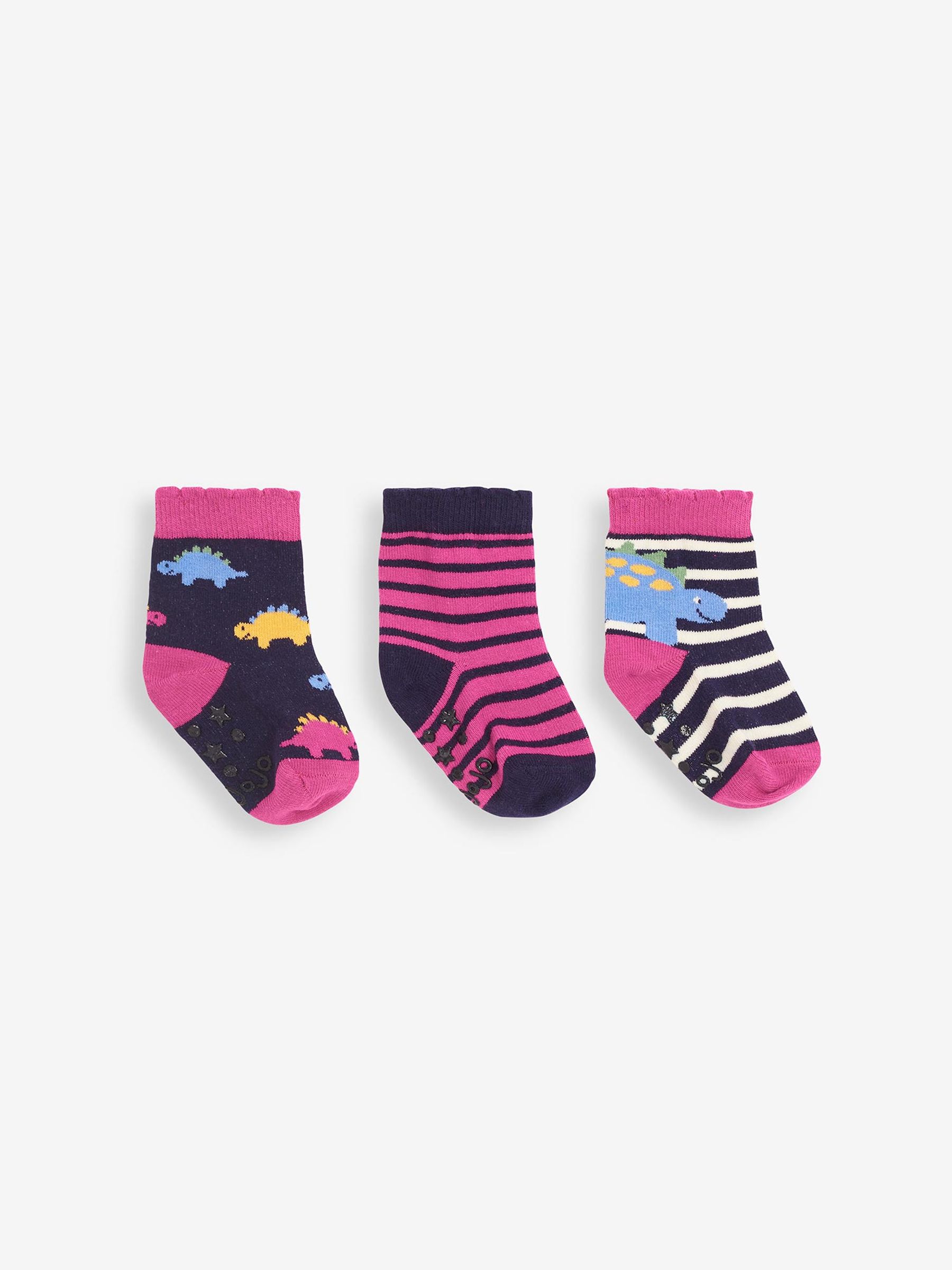 Navy Blue Dino Socks 3 Pack