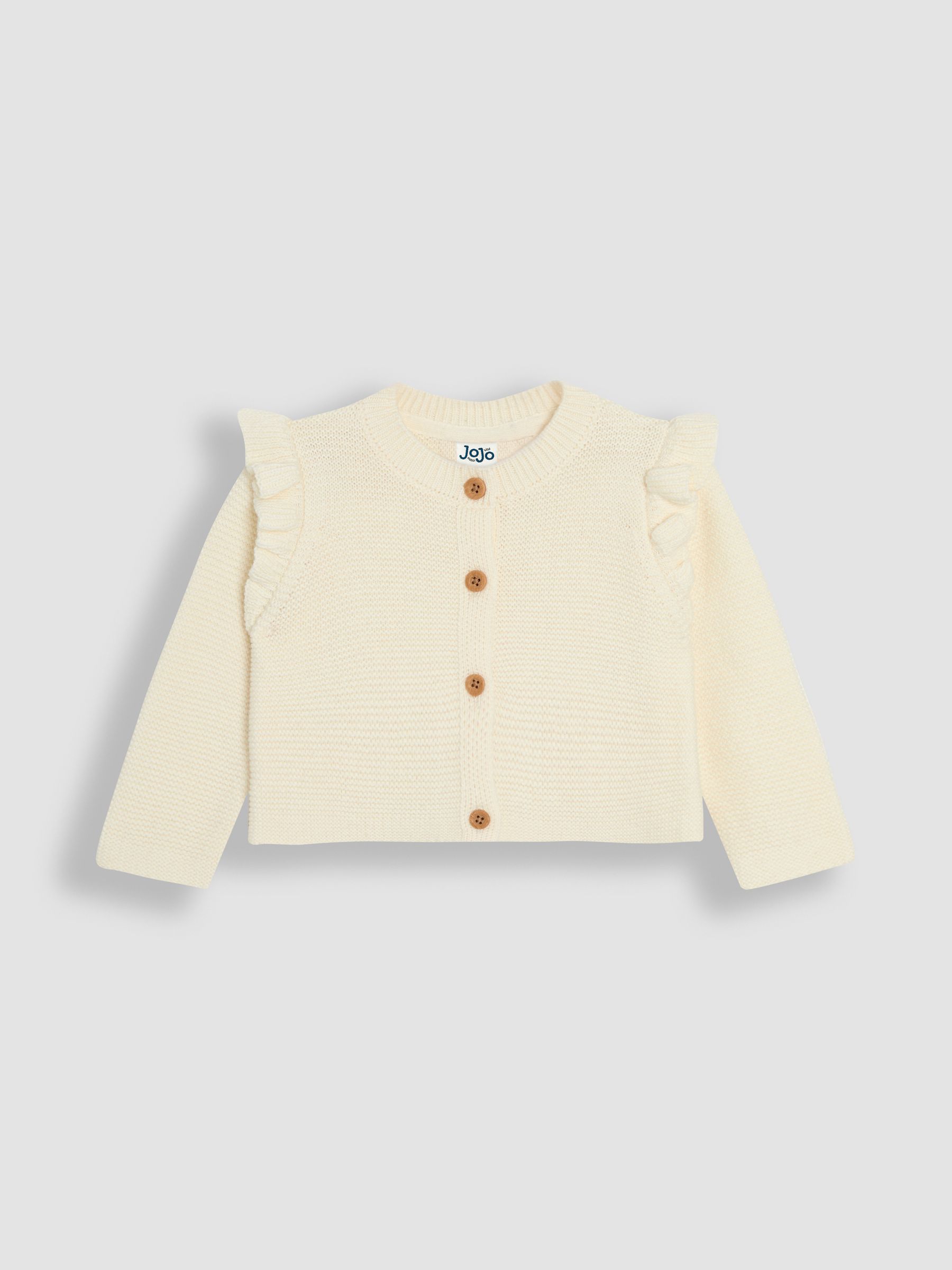 Cream Frill Shoulder Cardigan