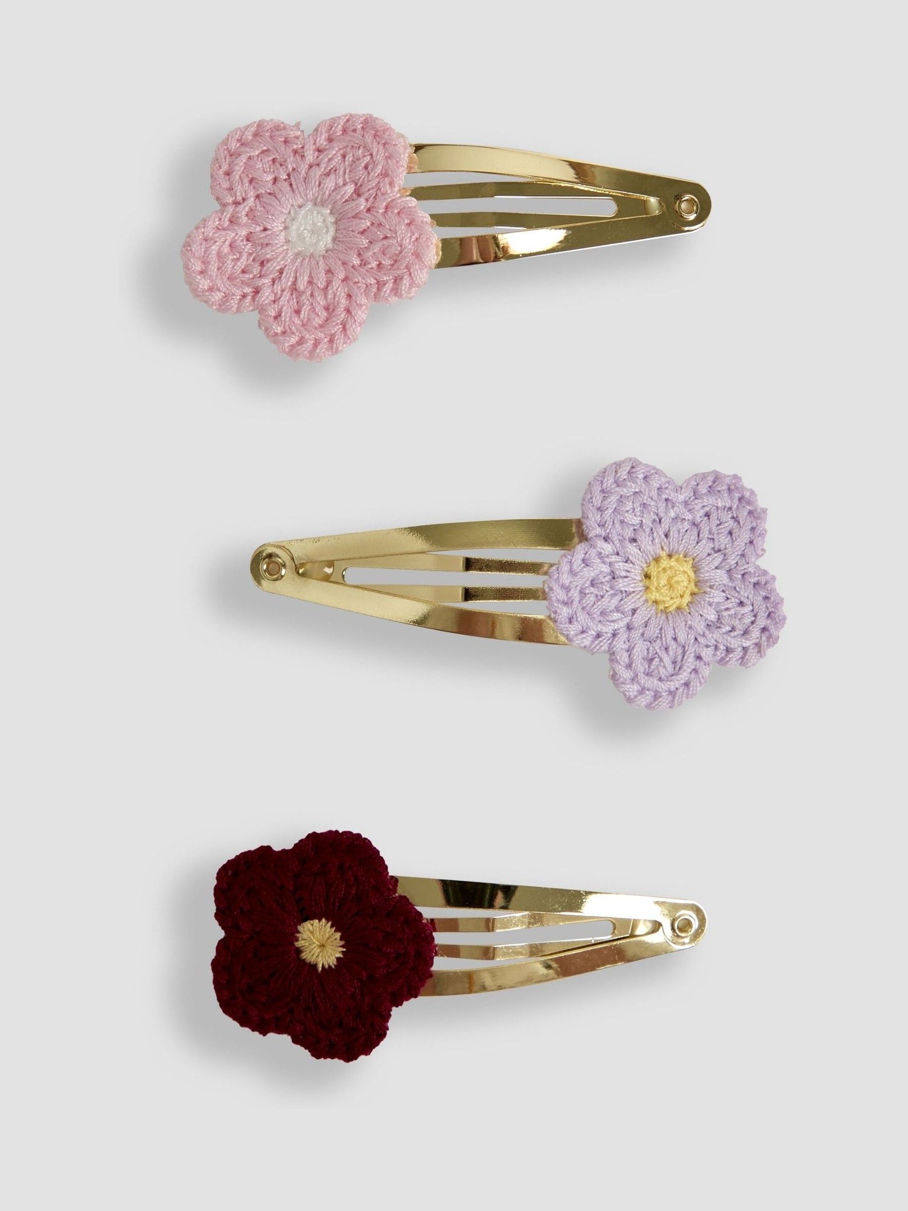 Pink 3-Pack Crochet Clips