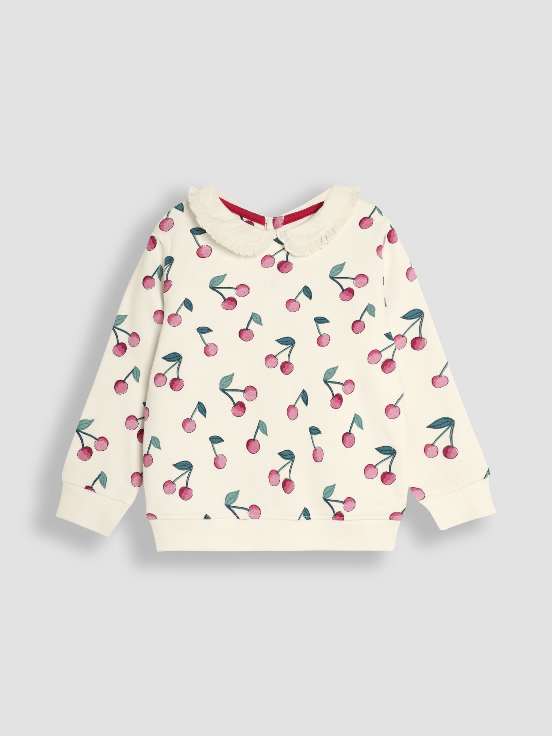 Cream Cherry Print Sweatshirt & Cord Jeggings Set