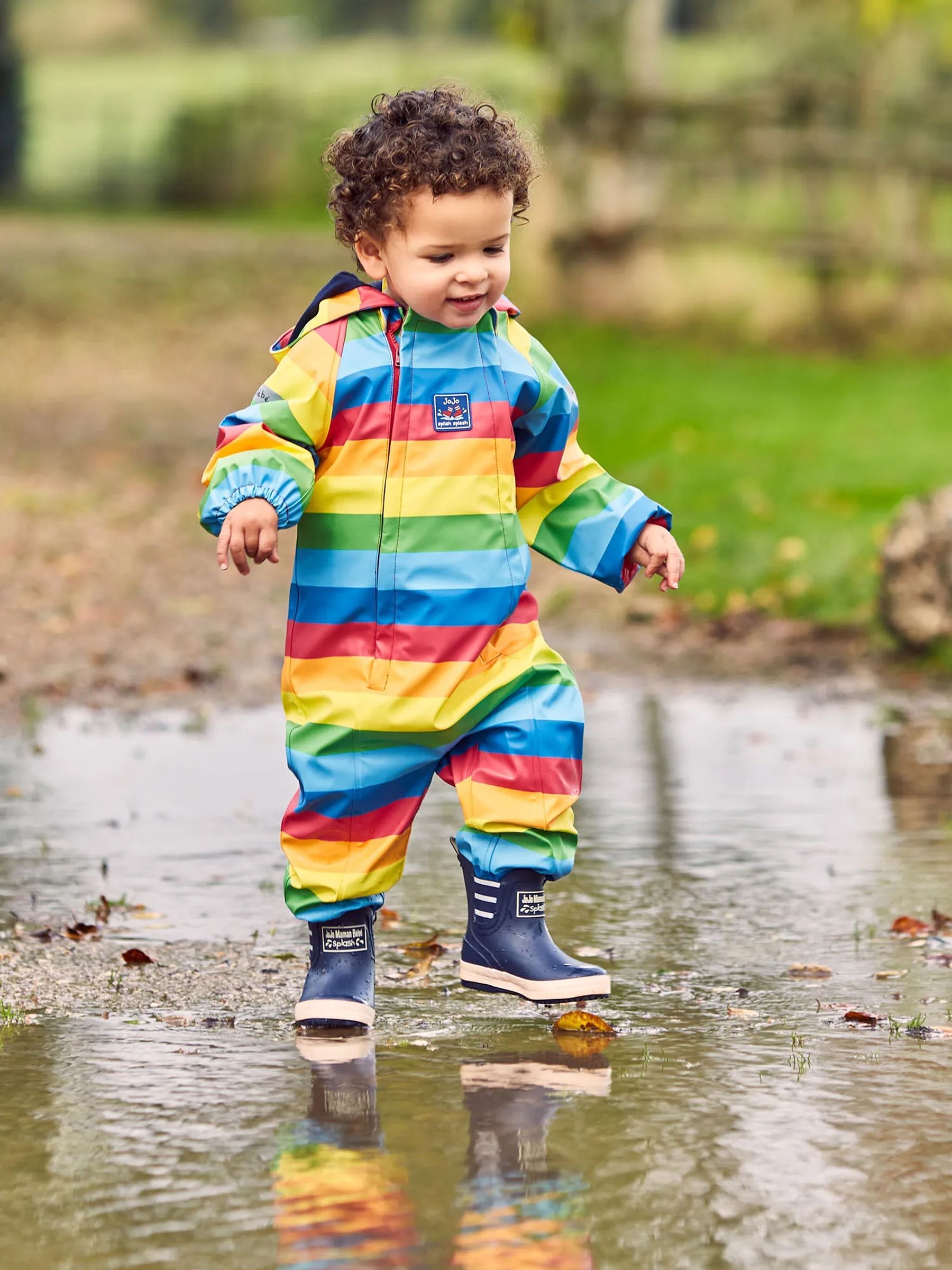 Multi Rainbow Lined Waterproof Puddle Suit