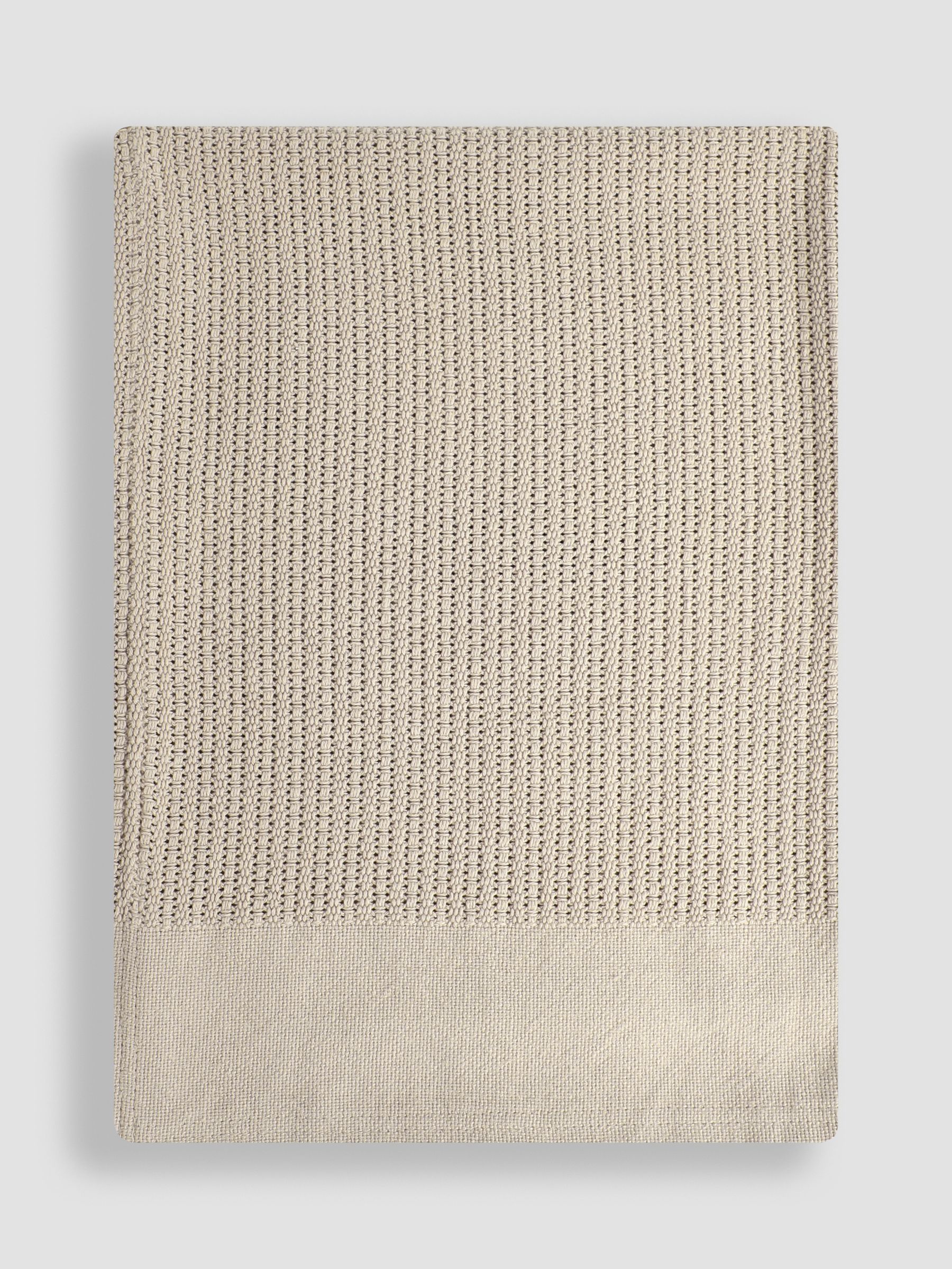 Personalised Oatmeal Woven Cellular Blanket