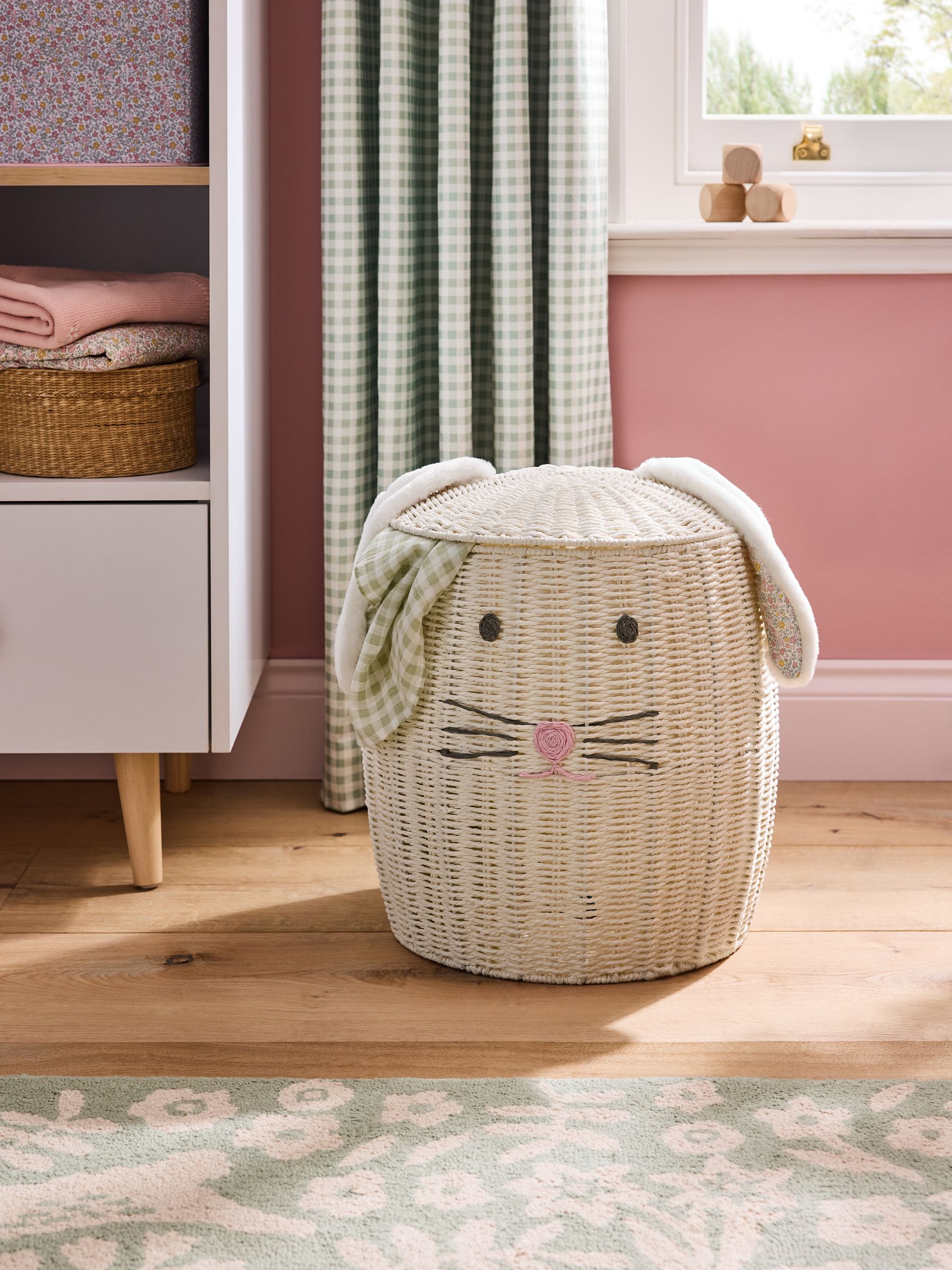 Betsy Bunny Woven Laundry Basket