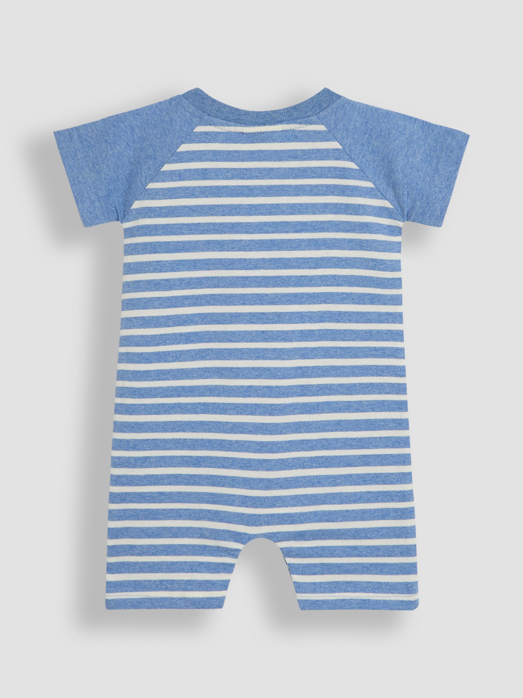 Blue Marl Zebra Appliqué Romper