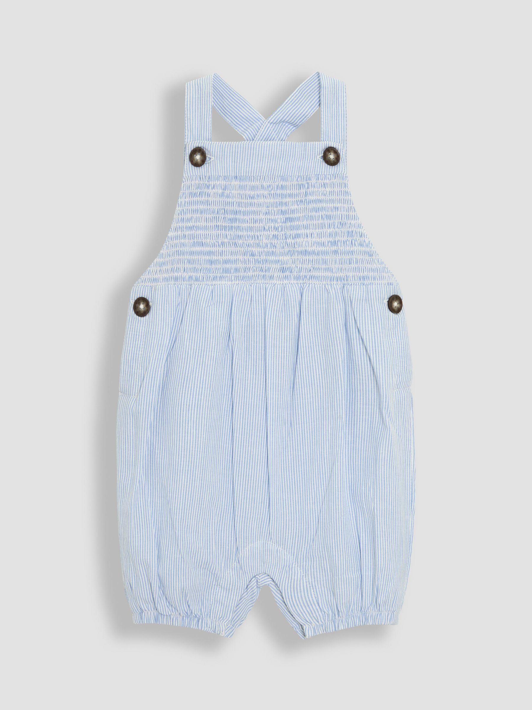 Blue 2-Piece Smocked Dungarees & Body Set