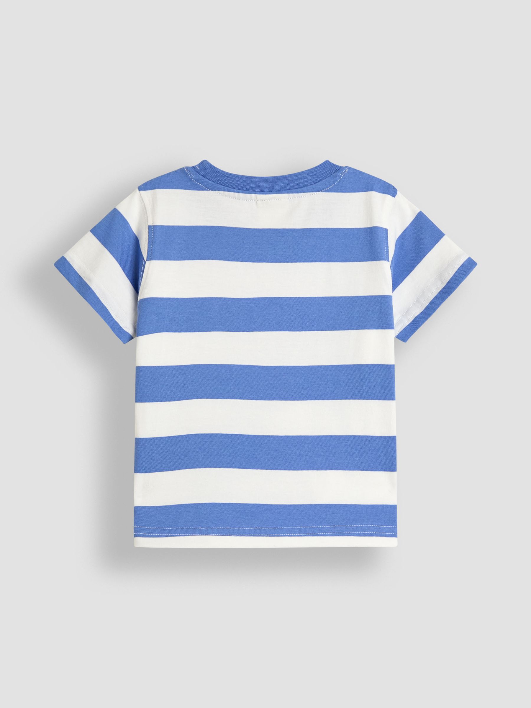 Blue Stripe Crocodile Interactive Appliqué T-Shirt