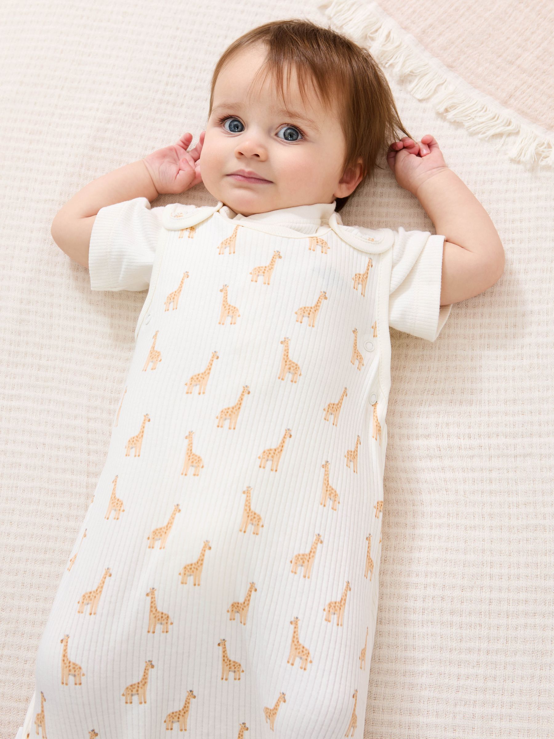 Cream Rib 1 Tog Baby Sleeping Bag