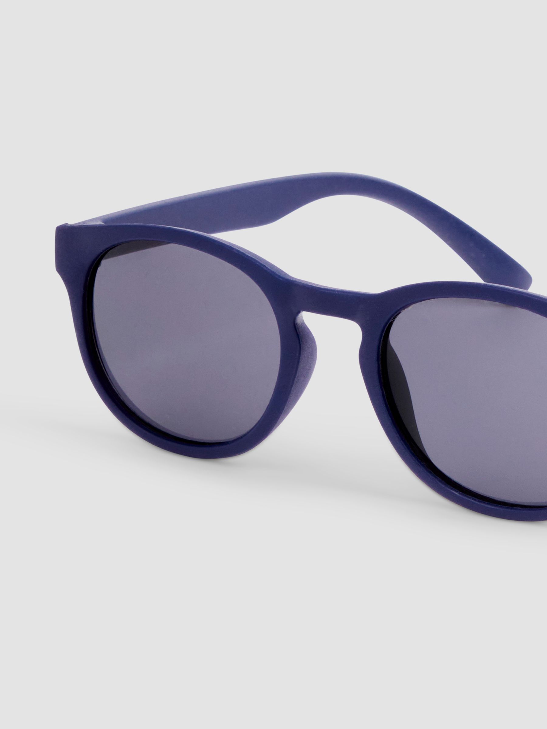Navy Blue Rounded Sunglasses