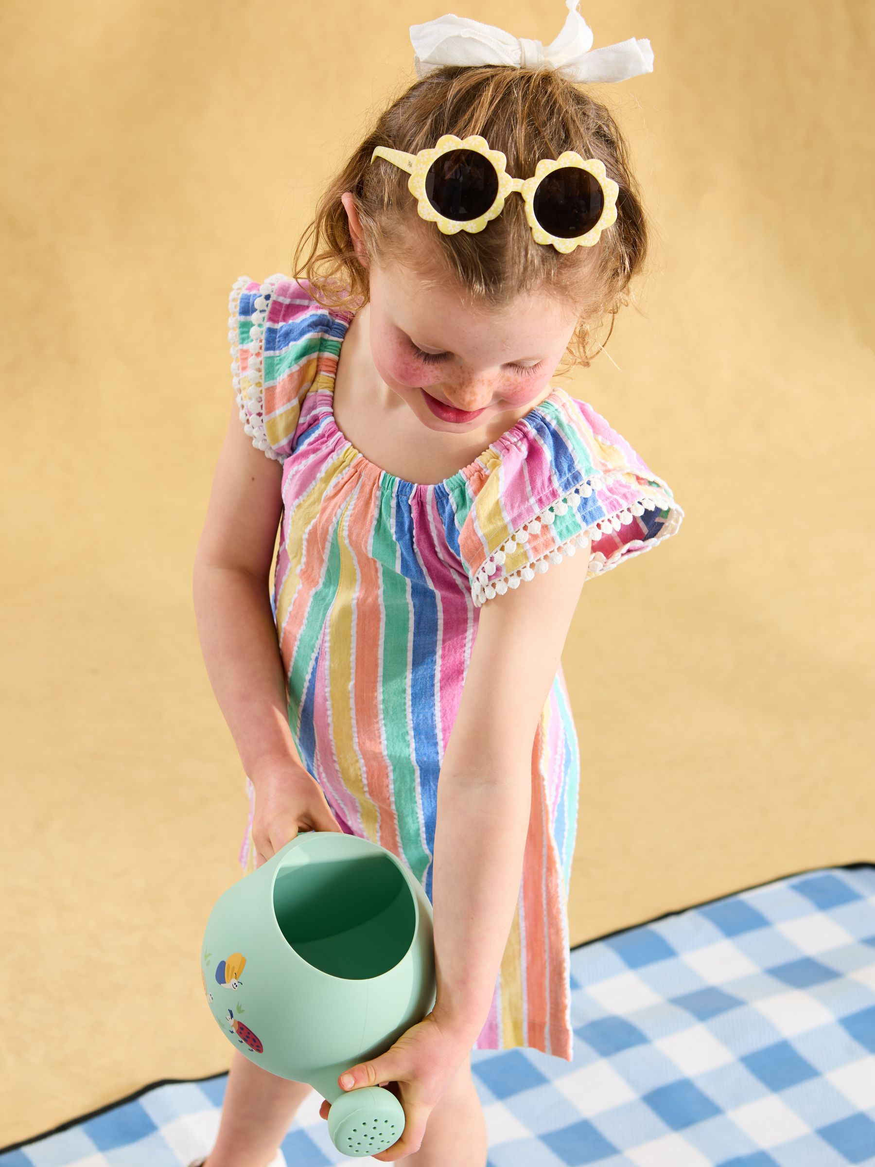Rainbow Stripe Pretty Gathered Playsuit