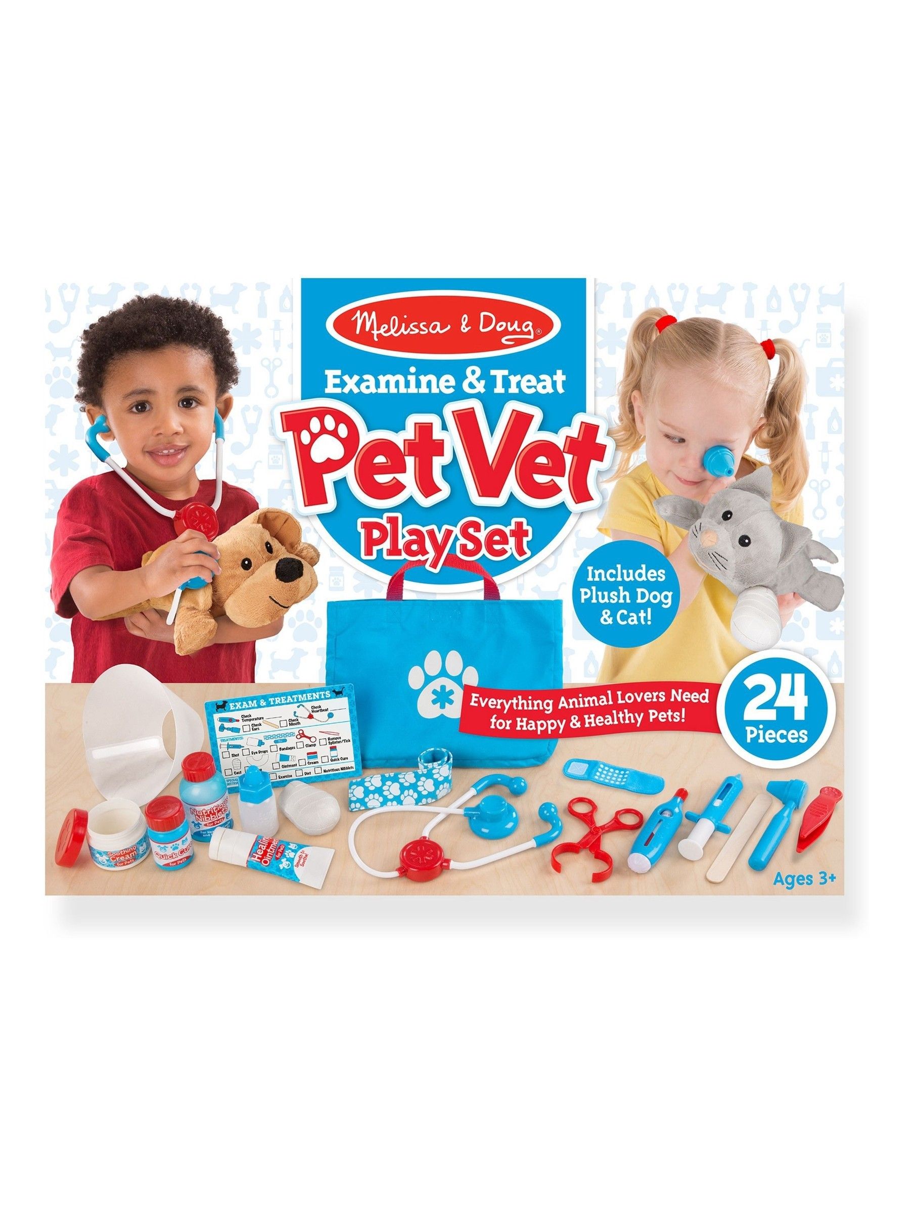 Melissa & Doug Multi Multi Examine Treat Pet Vet Play Set