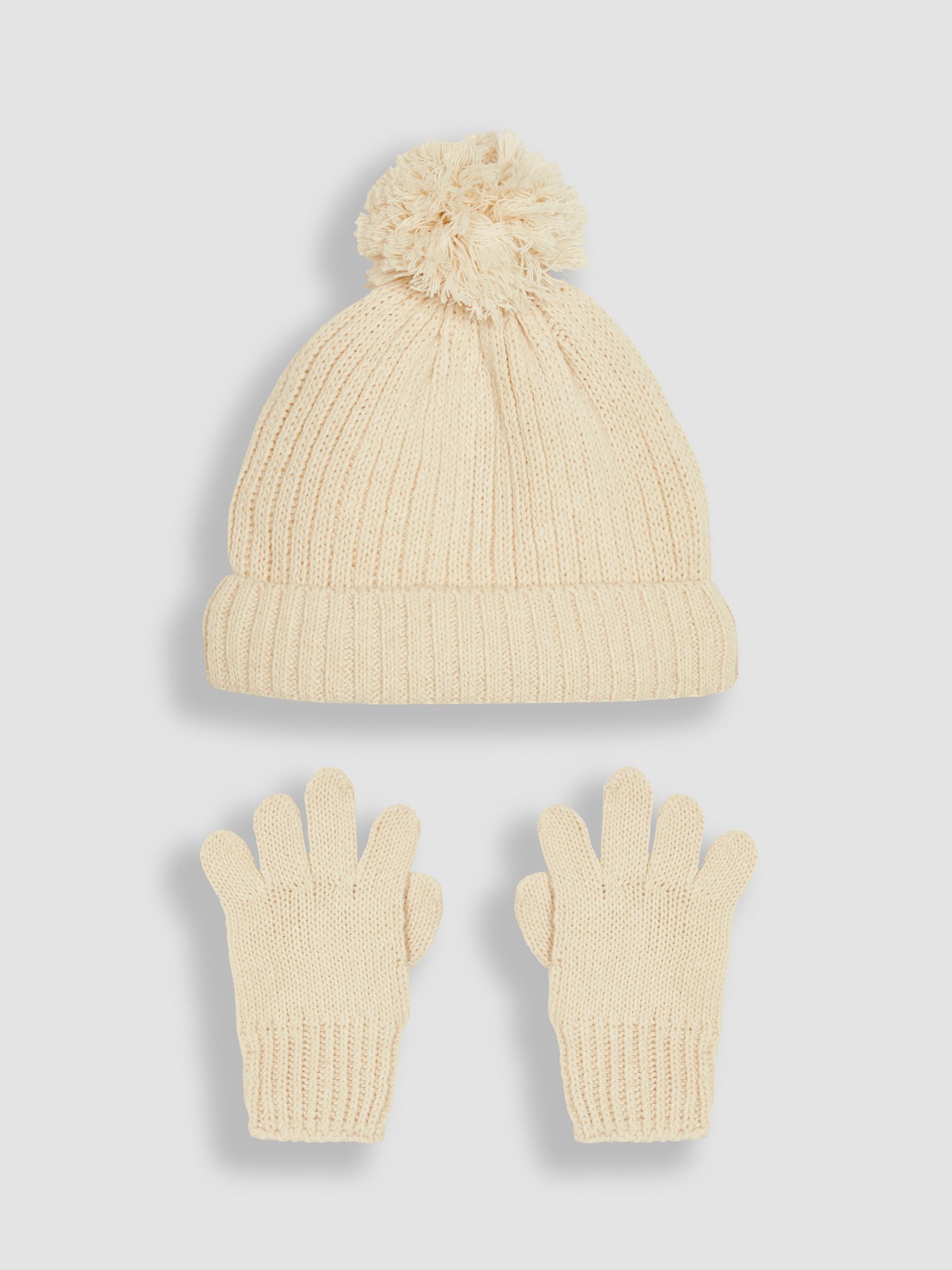 Cream Rib Hat & Gloves Set