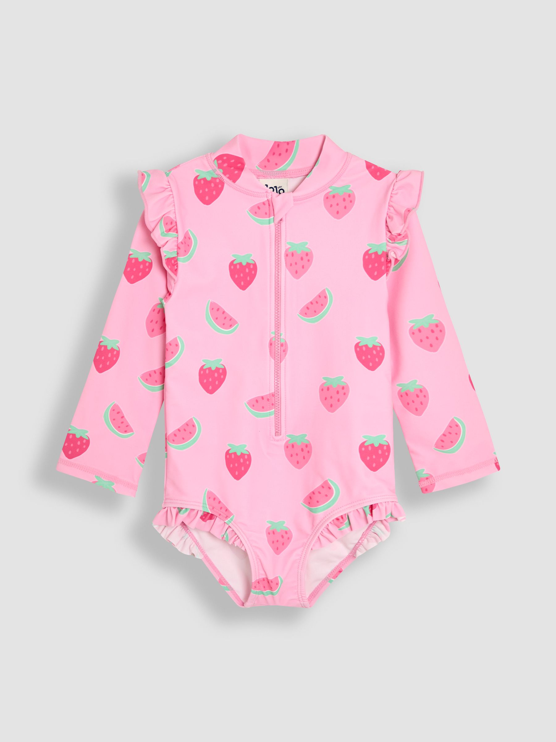 Multi Strawberry Long Sleeve Swimsuit