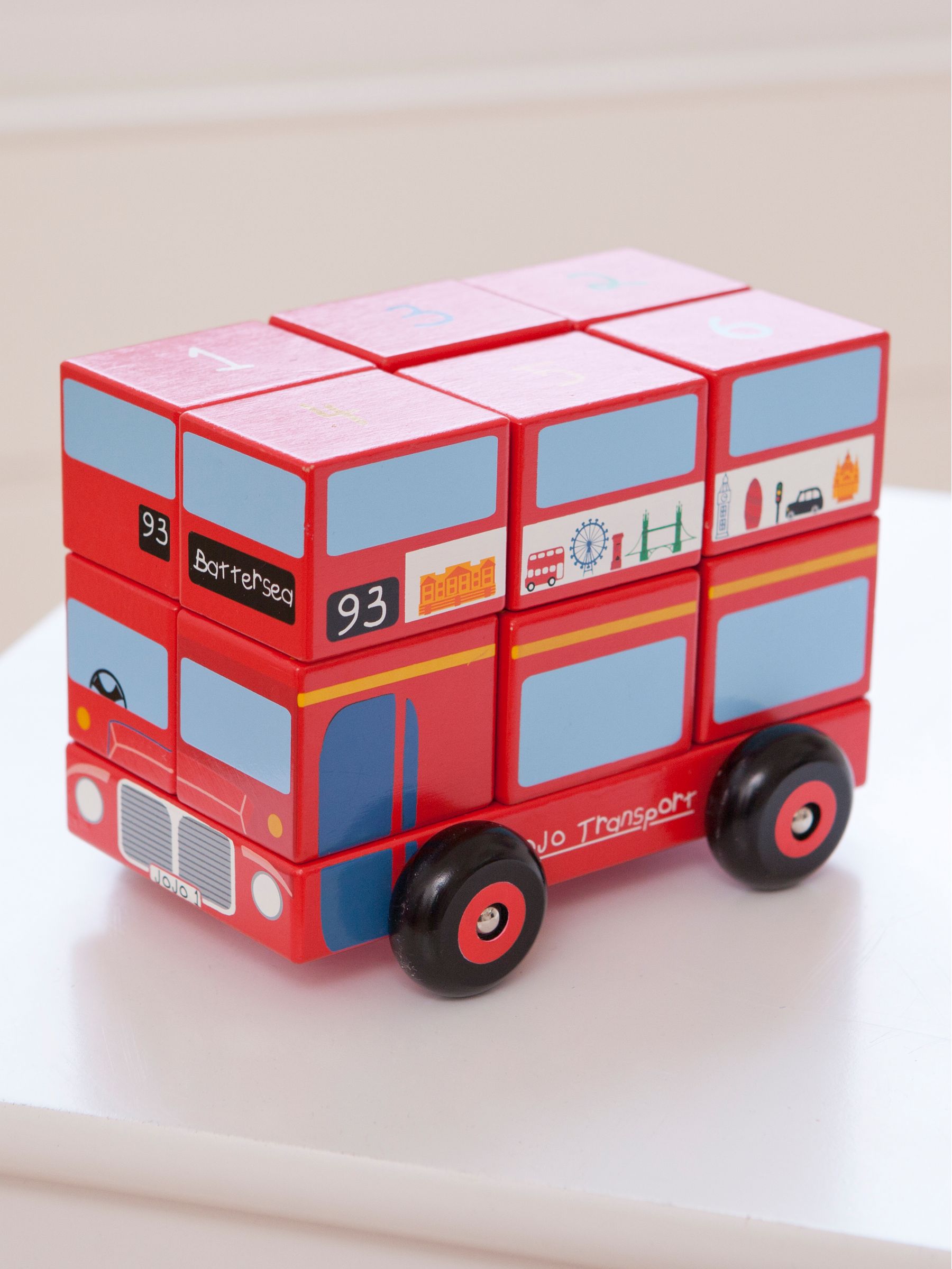 London Bus Wooden Block Stacker