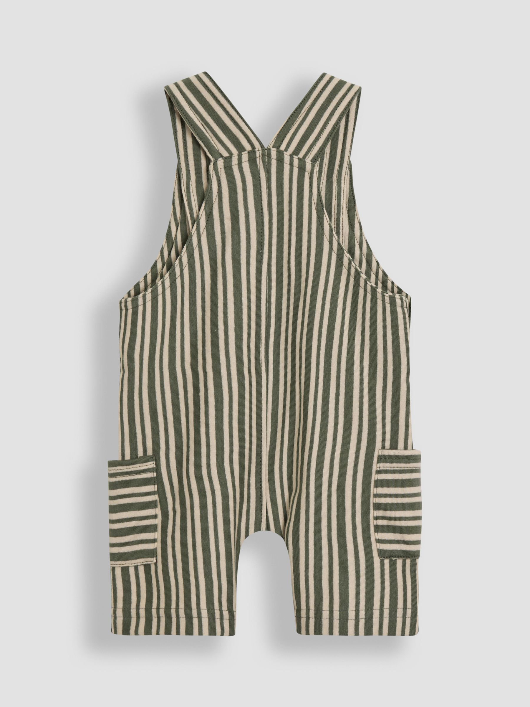 Navy Blue Stripe Dungarees & T-Shirt 2-Piece Set