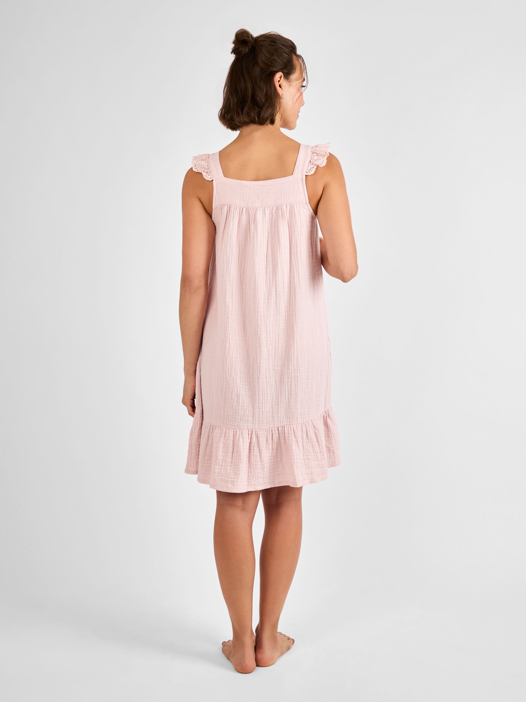 Pink Frill Sleeve Maternity Nightdress