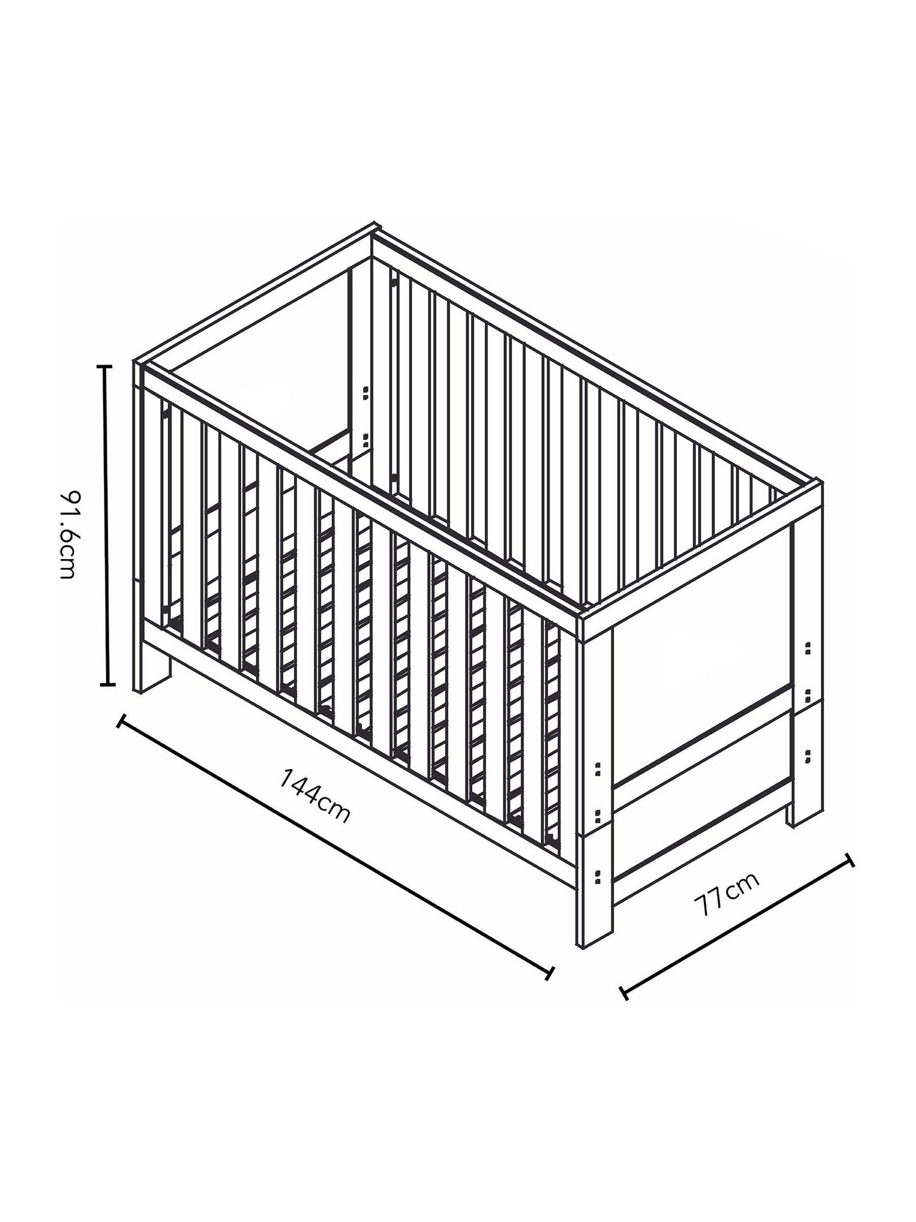 Obaby White Nika Regular Cot Bed