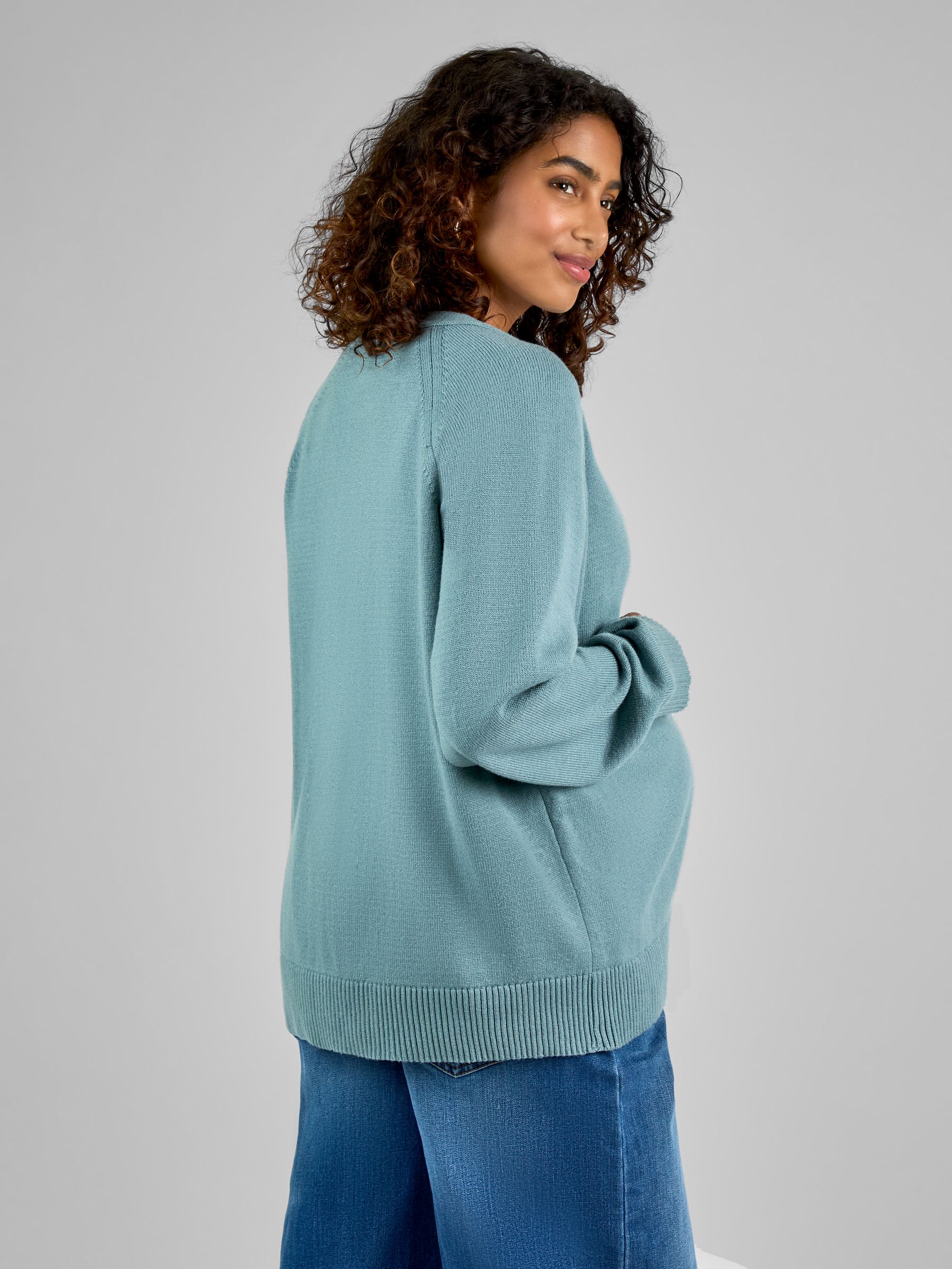 Sage Green Buttoned Maternity Cardigan