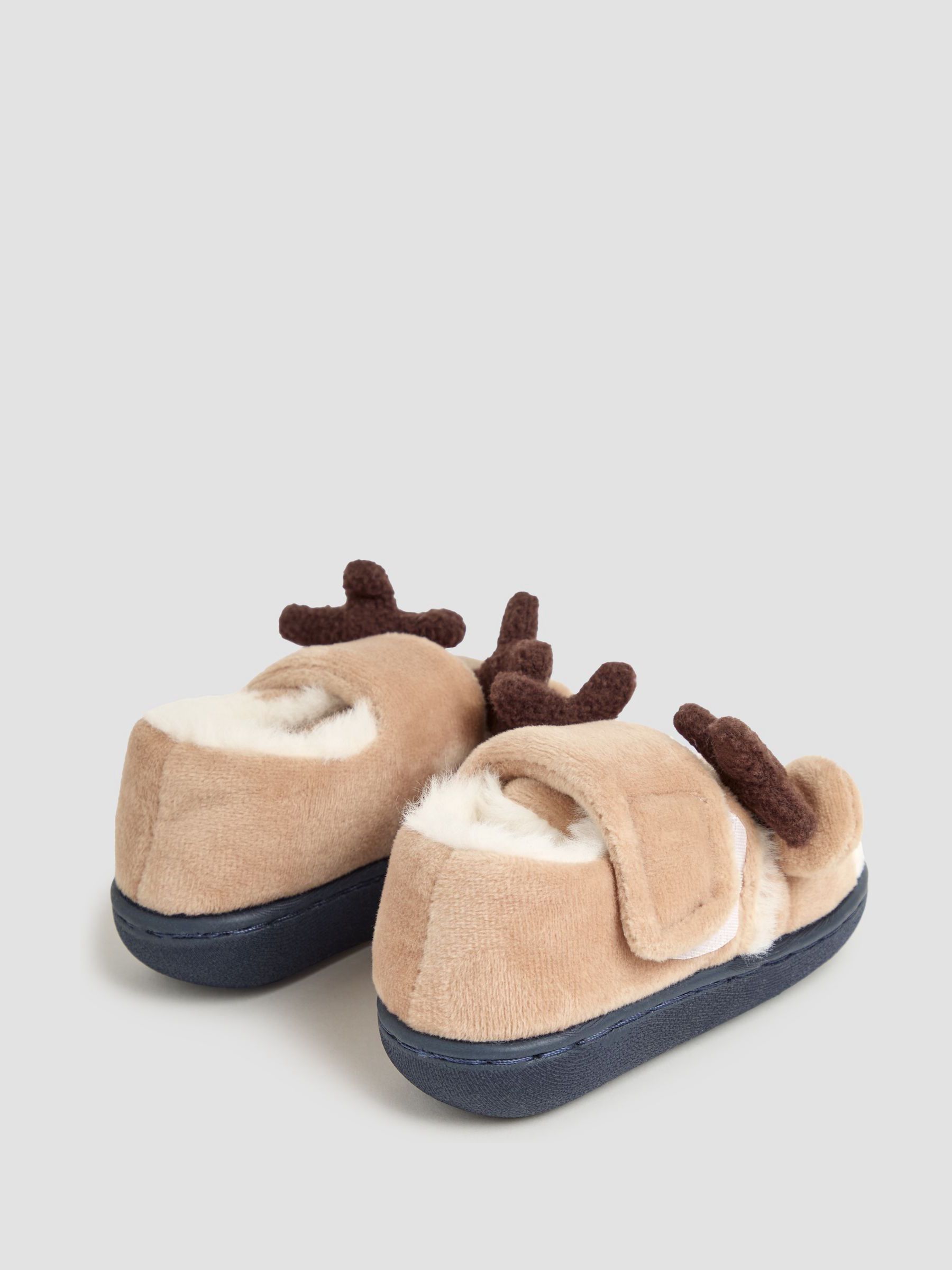 Mocha Reindeer Christmas Reindeer Slipper Shoes