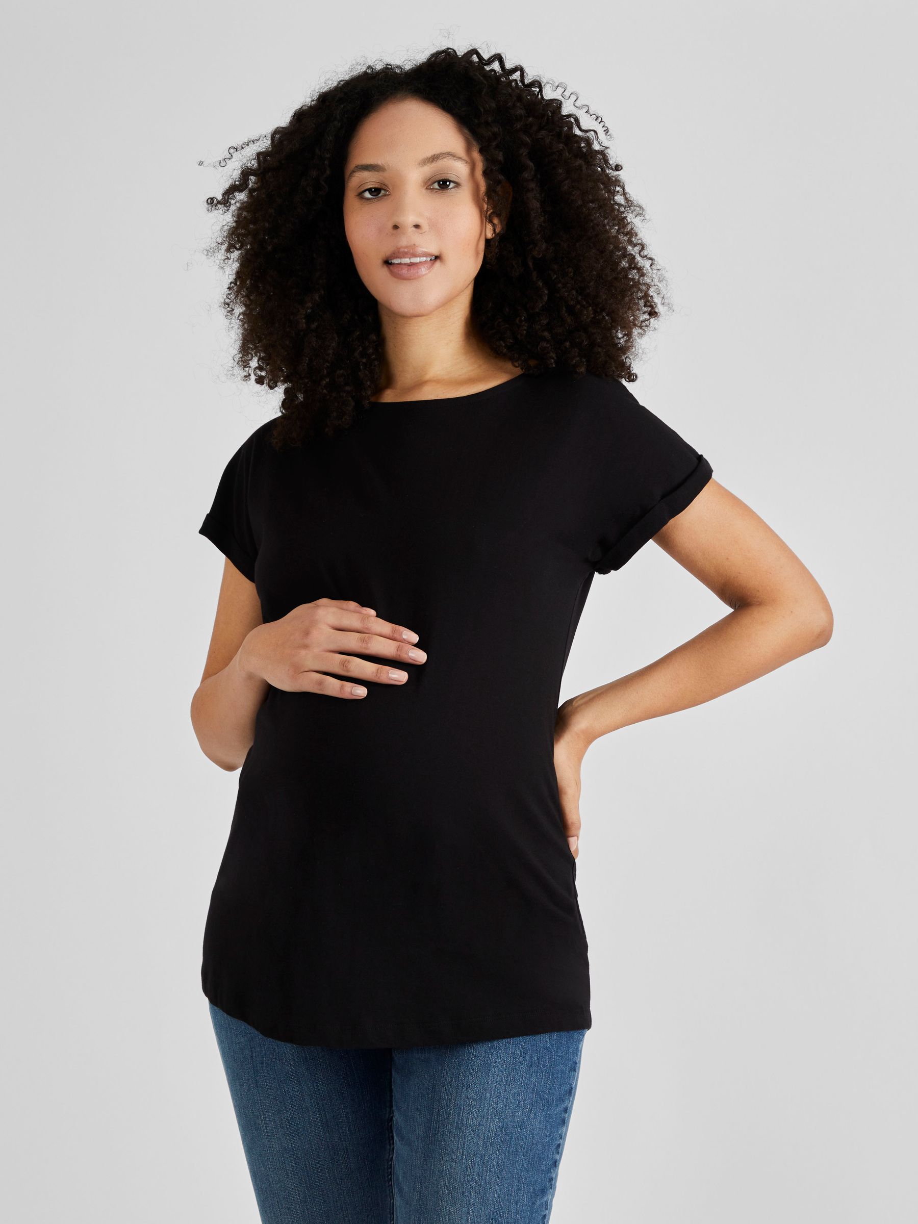 White Boyfriend Cotton Maternity T-Shirt