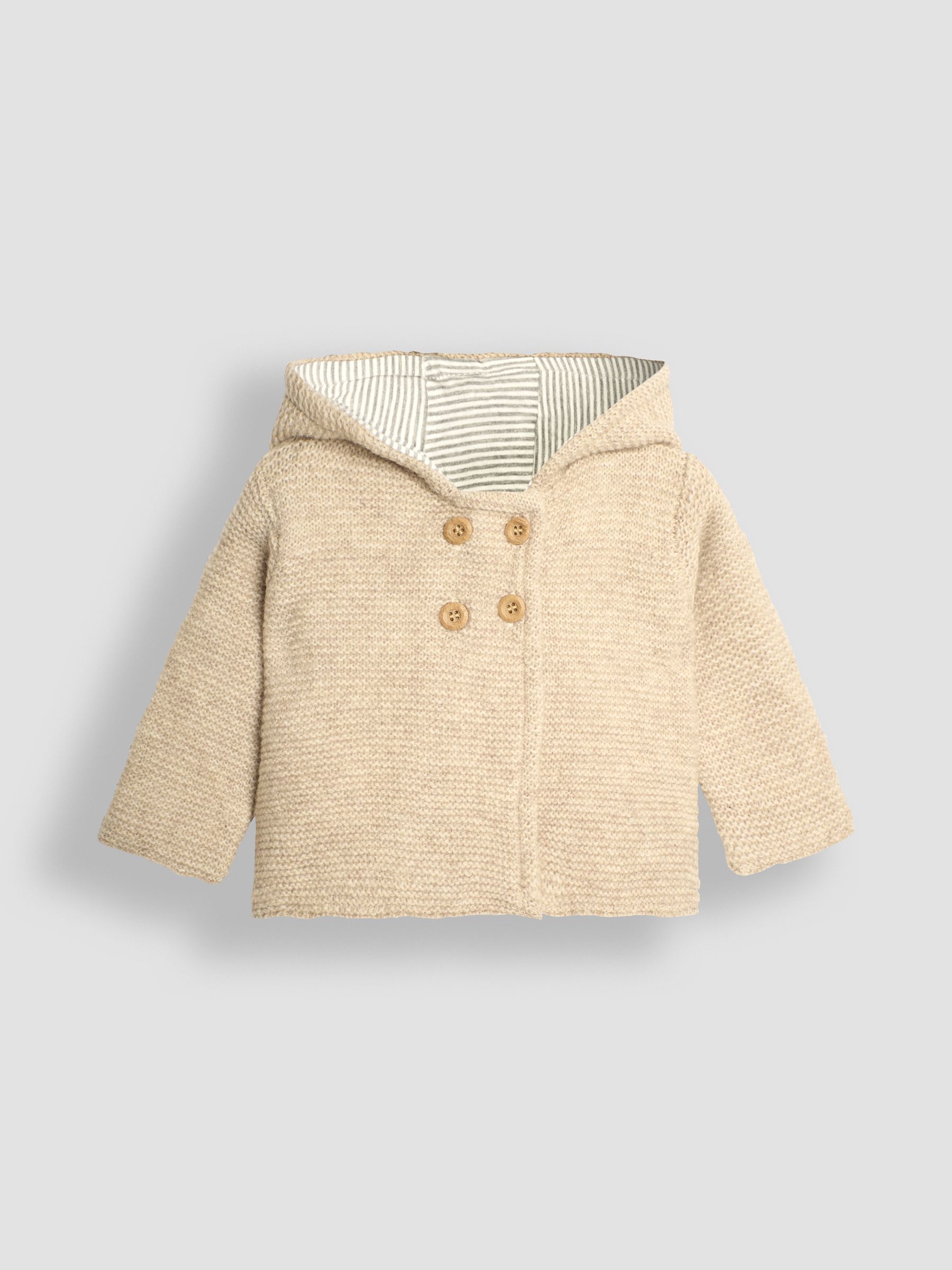 Natural Bear Hooded Baby Cardigan