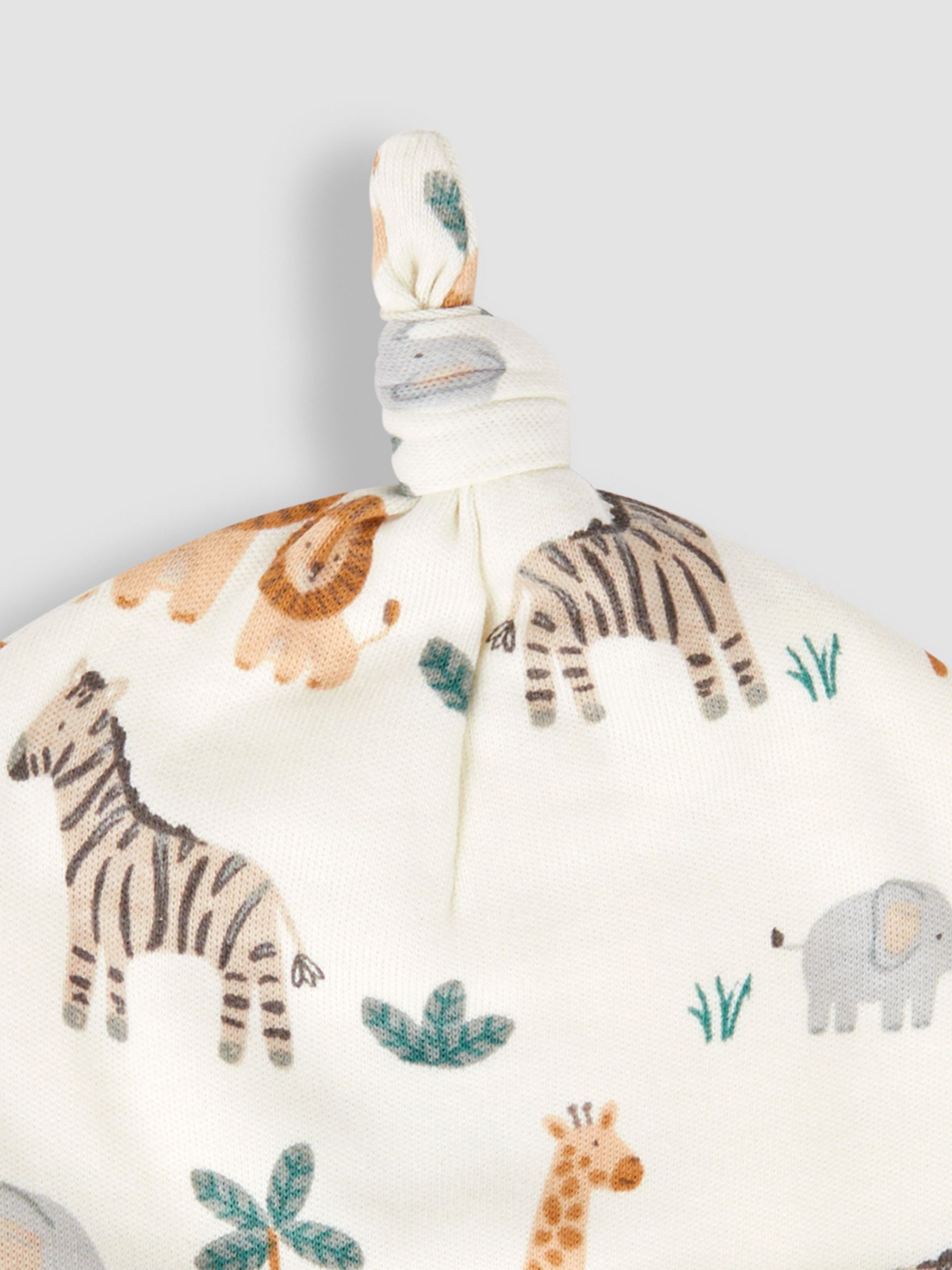 Cream Safari Print Baby Hat