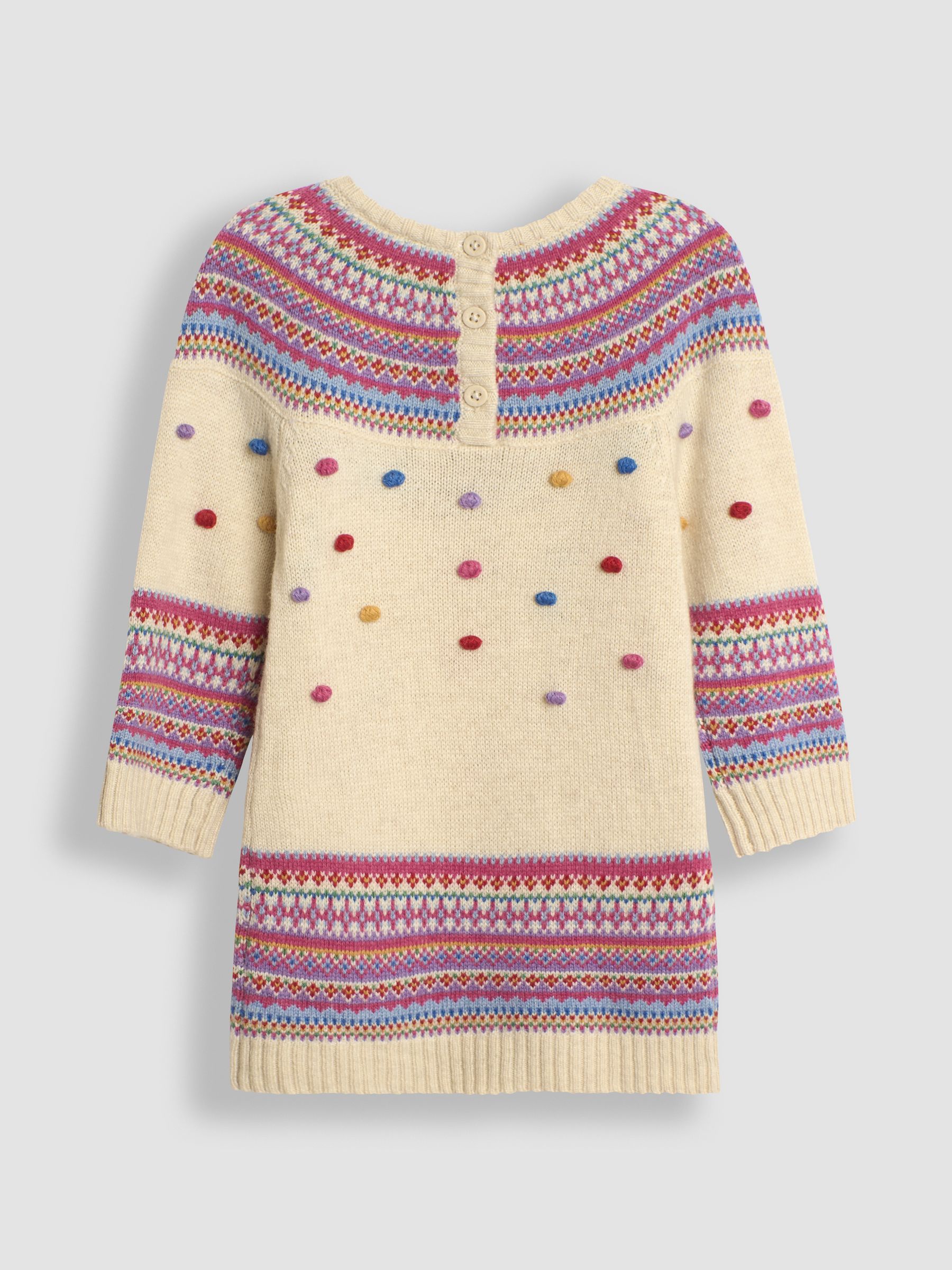 Cream Fair Isle Knitted Dress