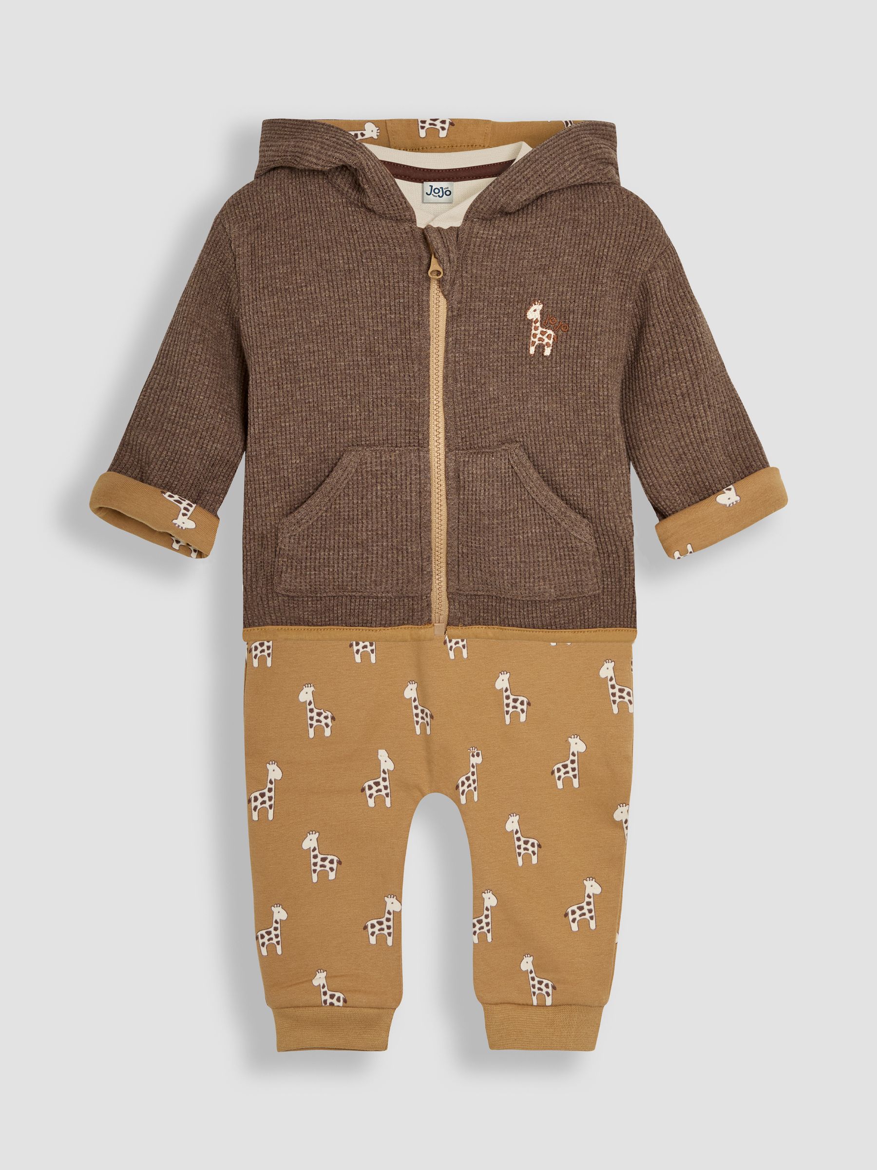 Brown Baby Giraffe Hooded Set 3 Piece