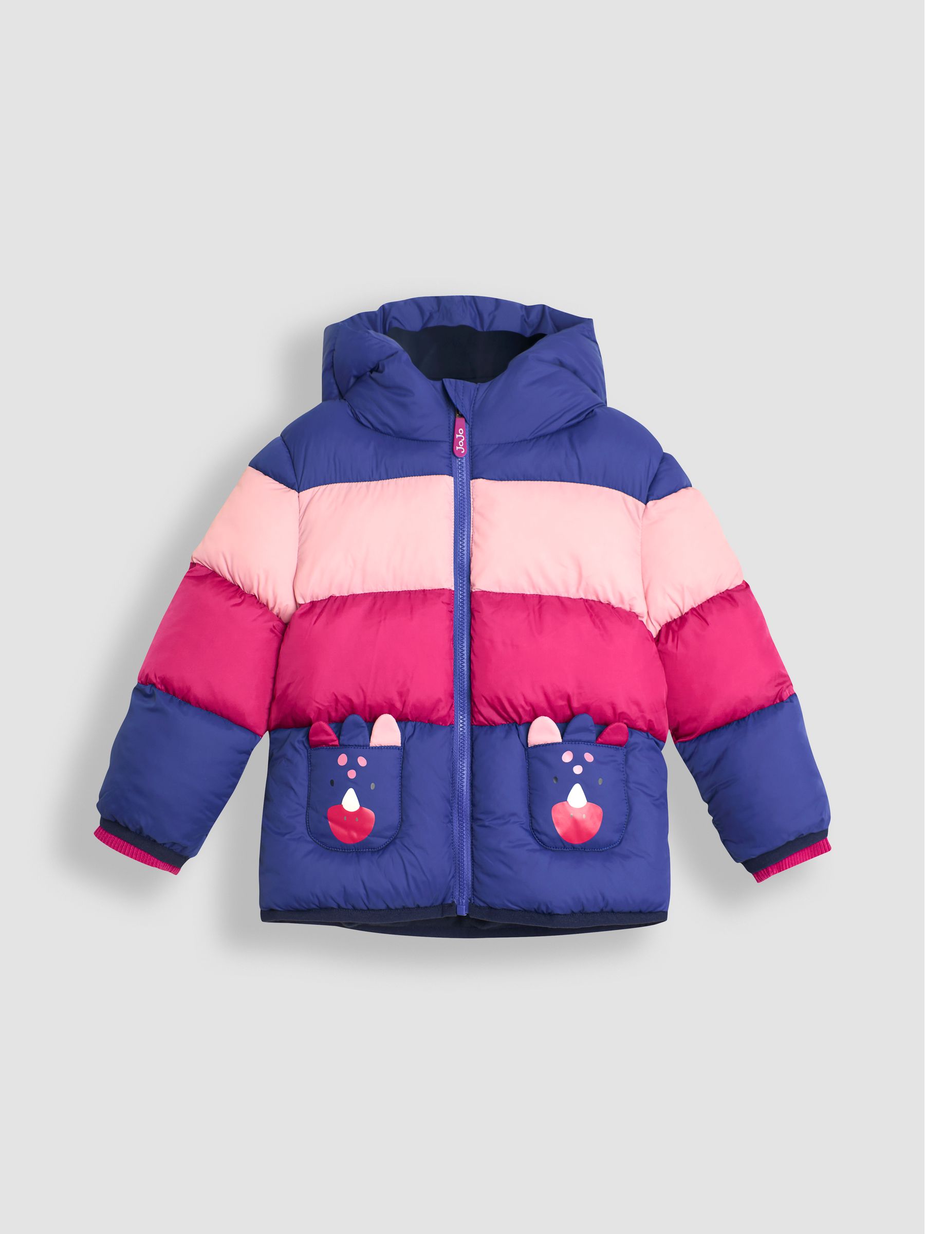 Navy Green Dino Puffer Jacket