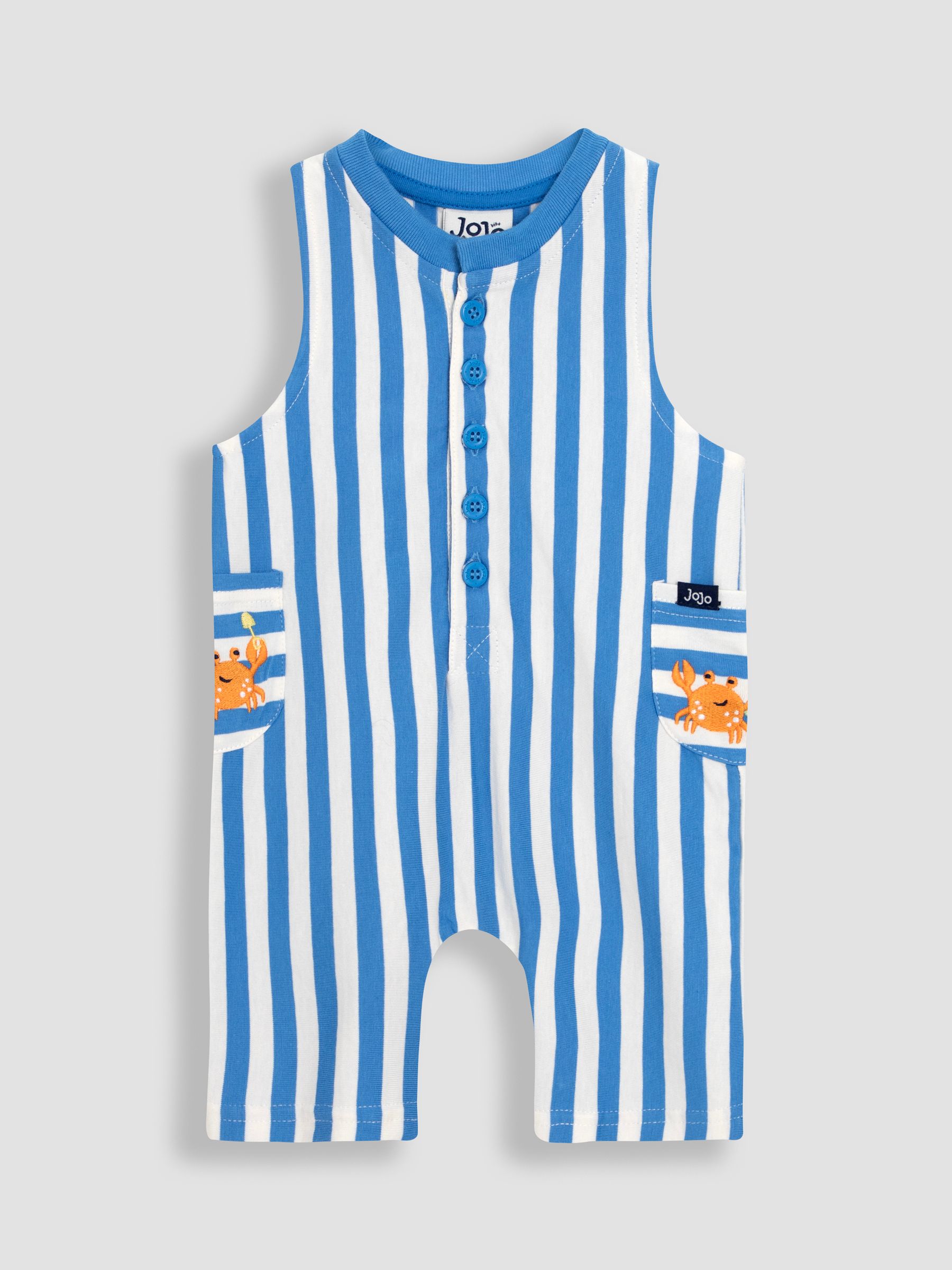 Sky Blue Crab 2-Piece Crab Appliqué Romper & Hat Set