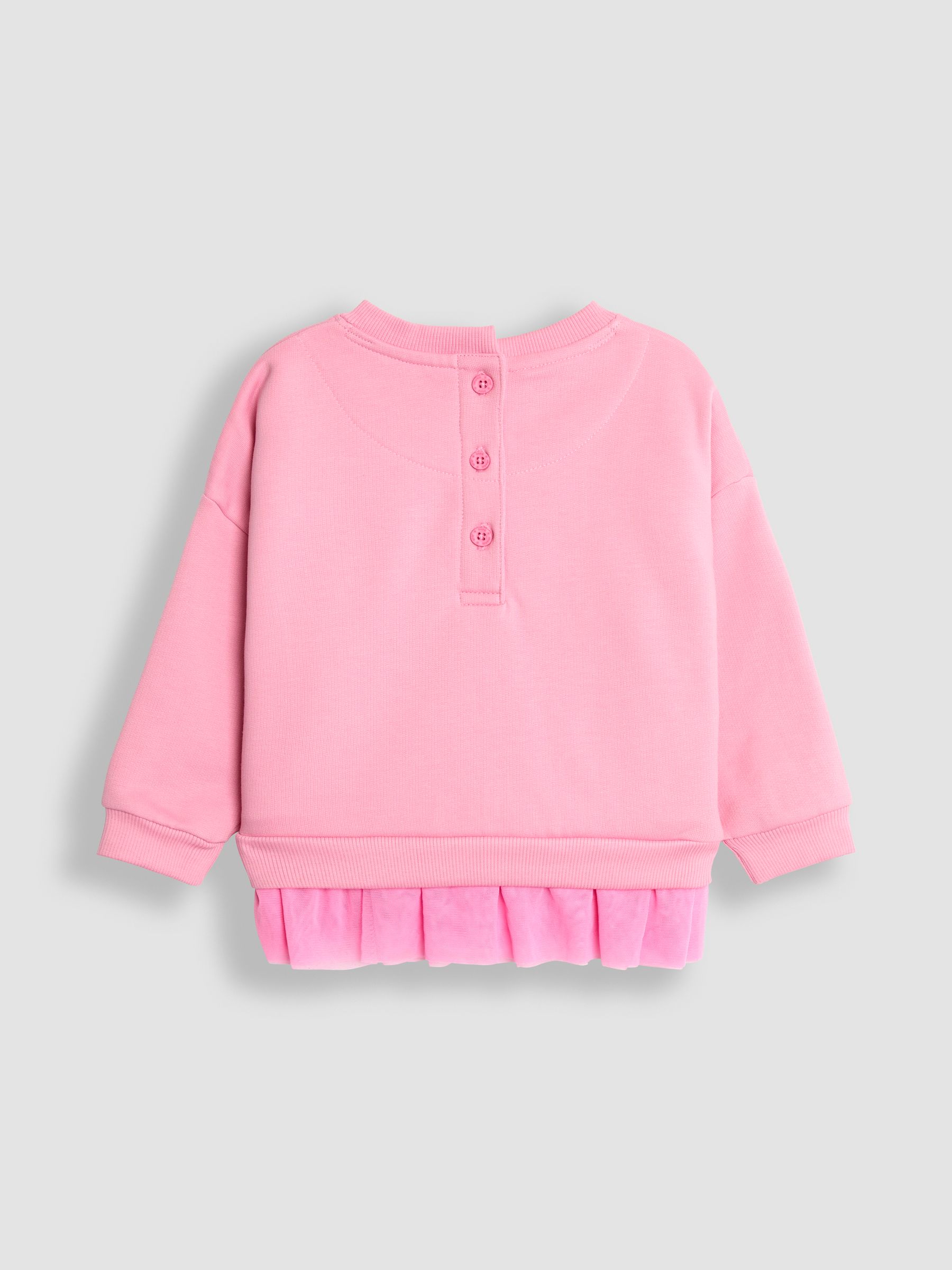 Rose Pink Mouse Appliqué Tulle Frill Sweatshirt