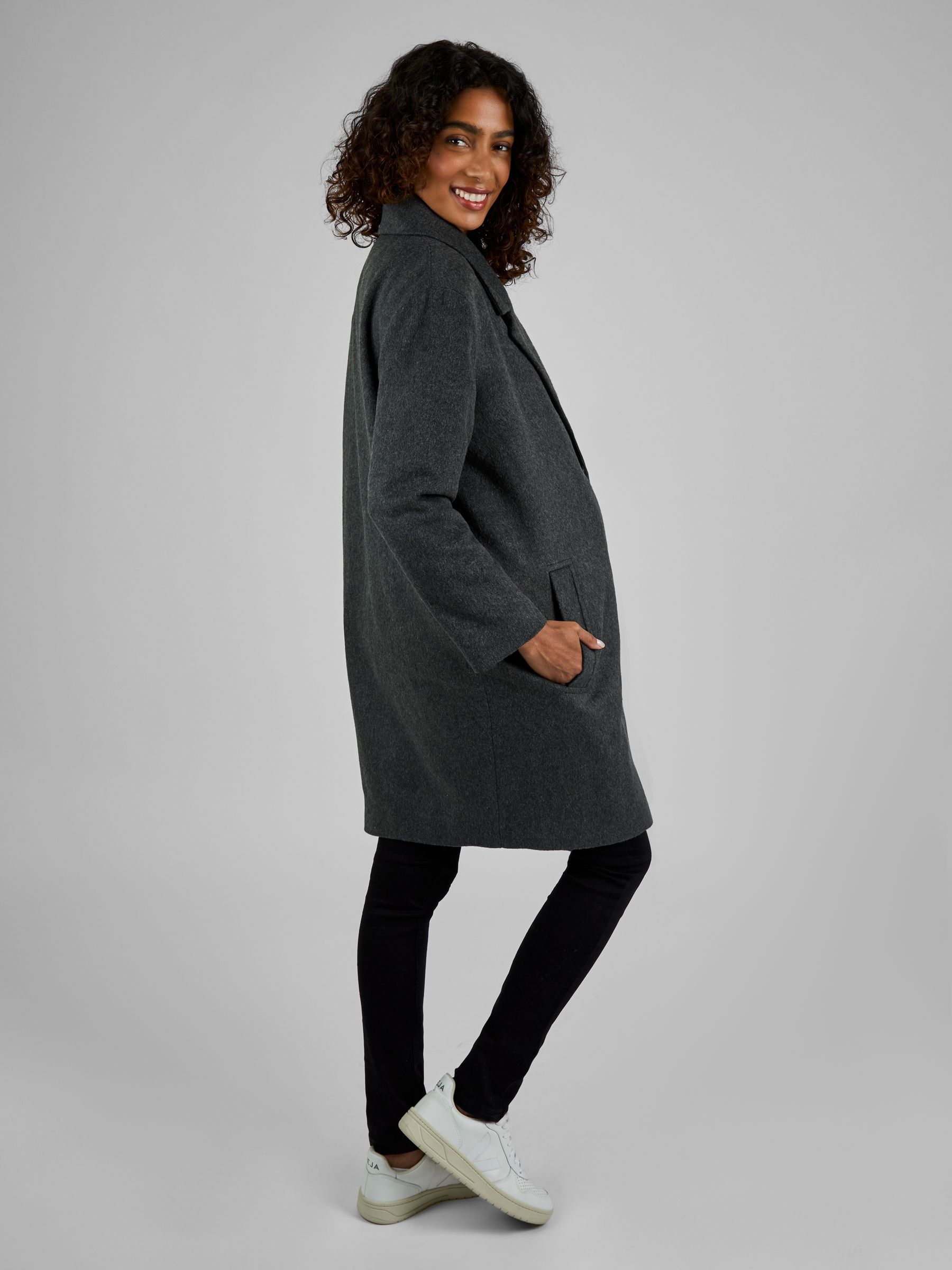 Grey Maternity Tailored Coat