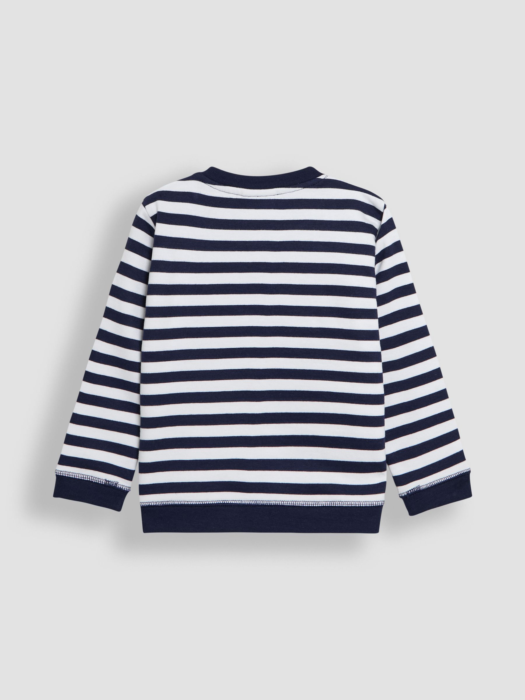 Navy Ecru Stripe Arrows Stripe 100% Cotton Sweatshirt