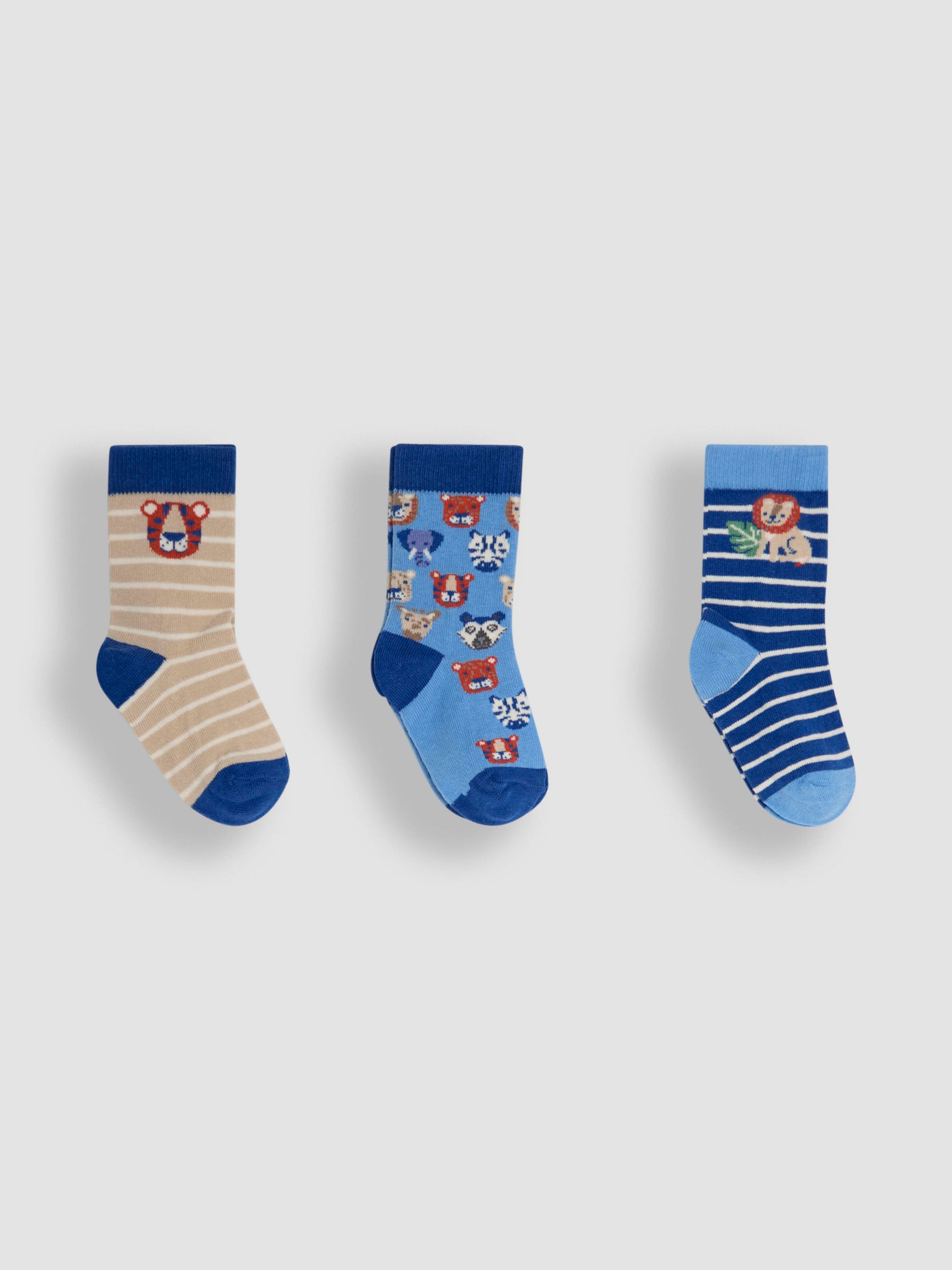 Blue 3-Pack Printed Socks