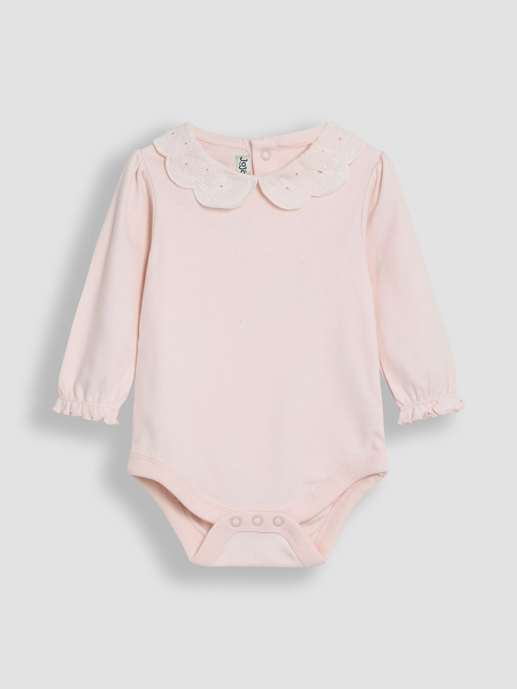 White Broderie Collar Long Sleeve Body