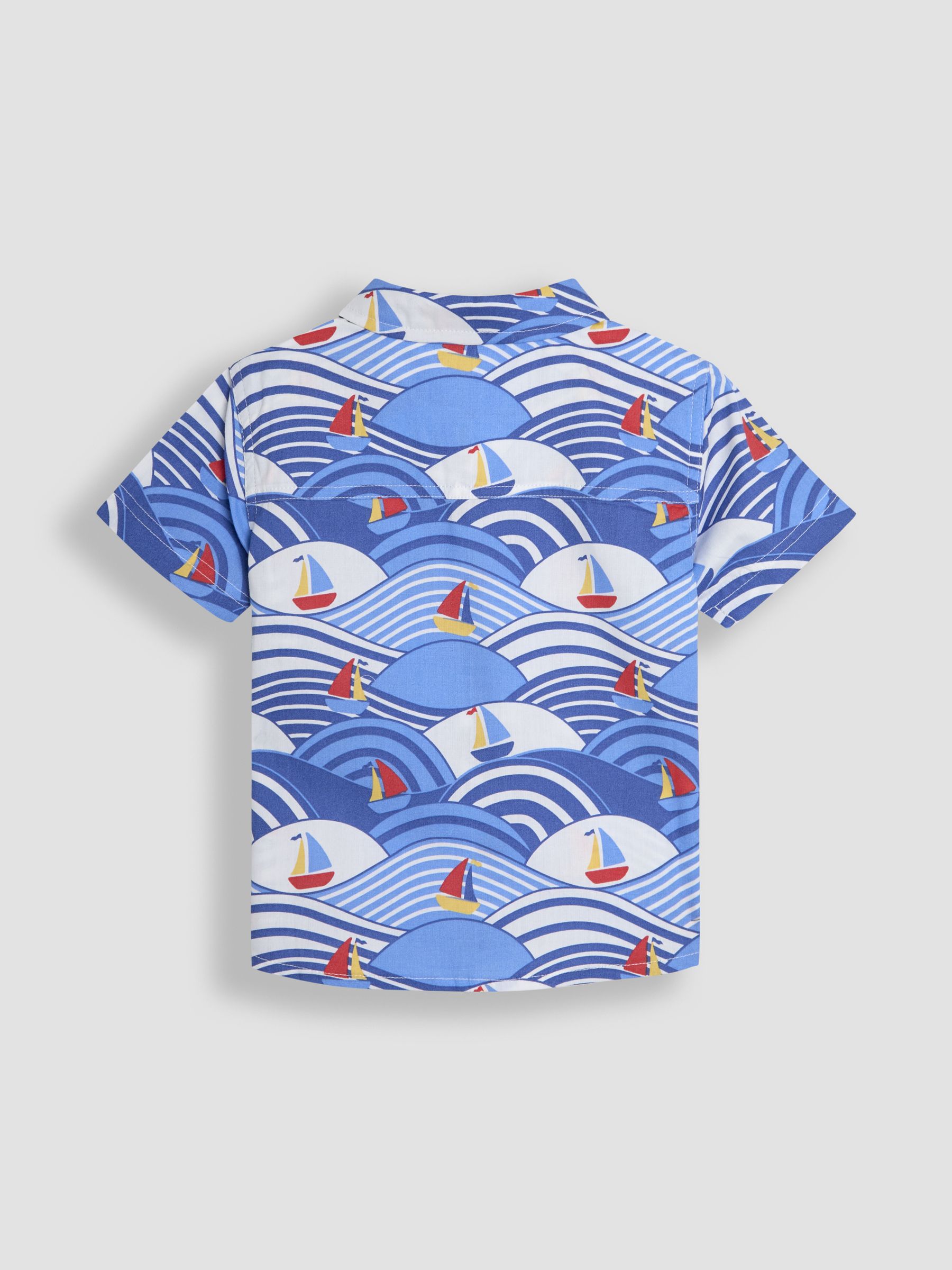 Blue Boat Short Sleeve Shirt