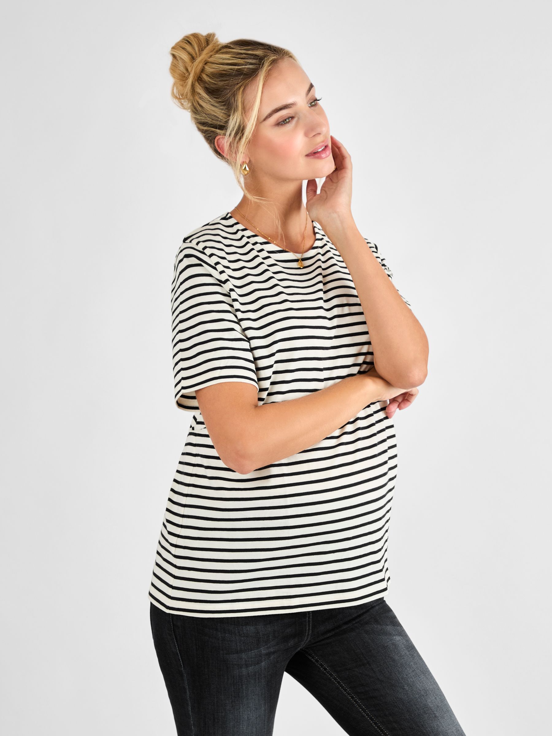 Black Oversized Boyfriend Maternity T-Shirt