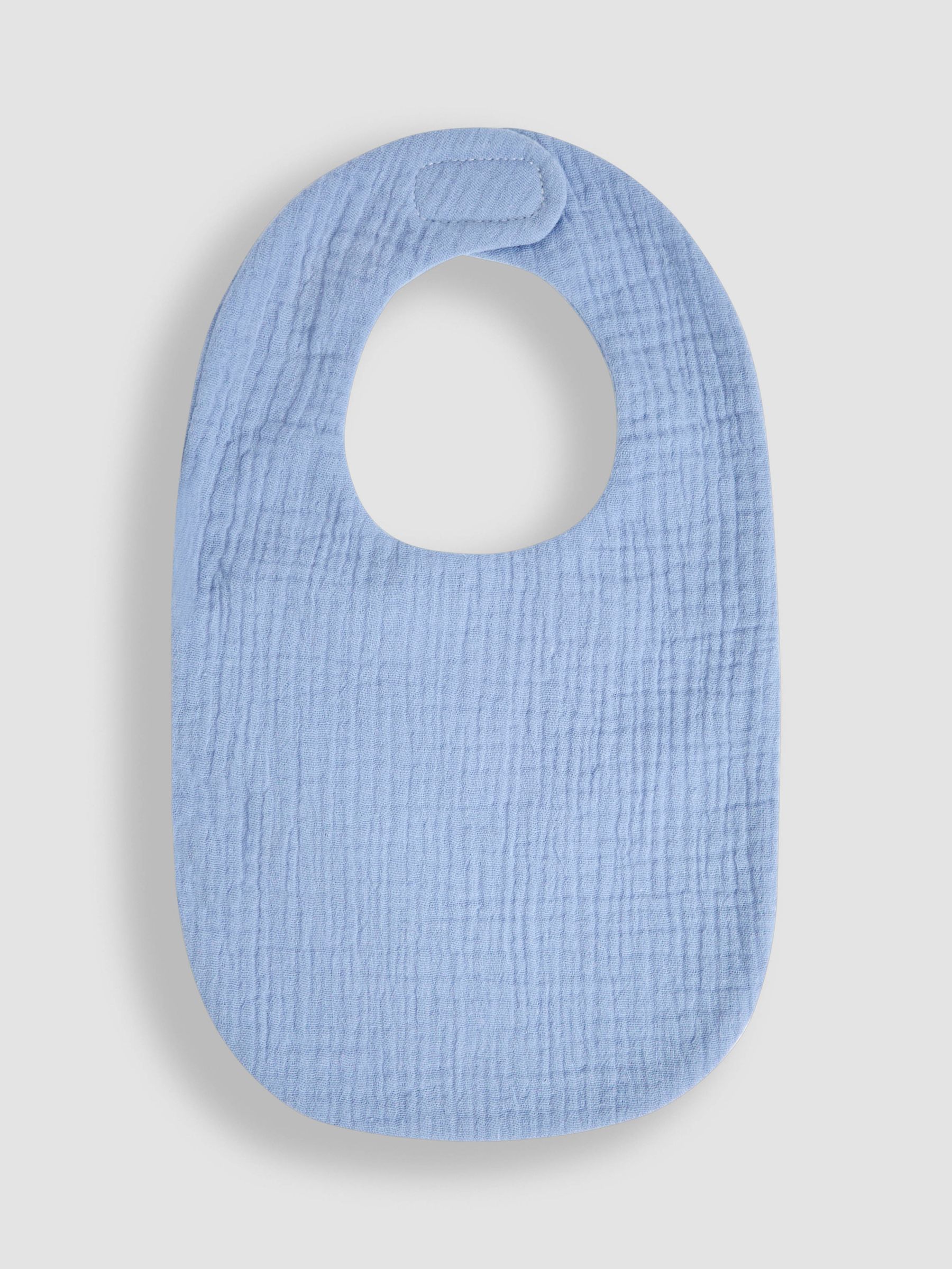 Blue Baby Muslin Frill Bib