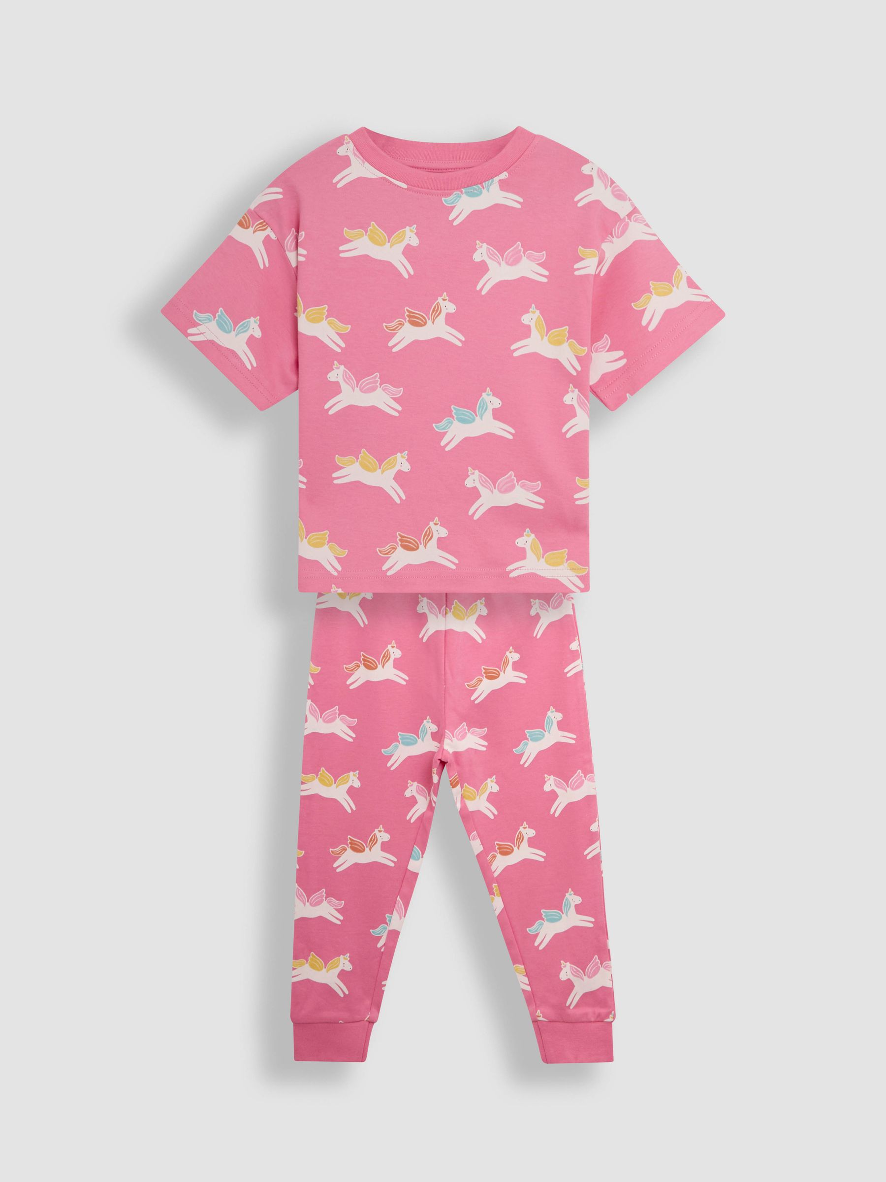 Pink 100% Cotton Print Jersey Pyjamas 2 Pack