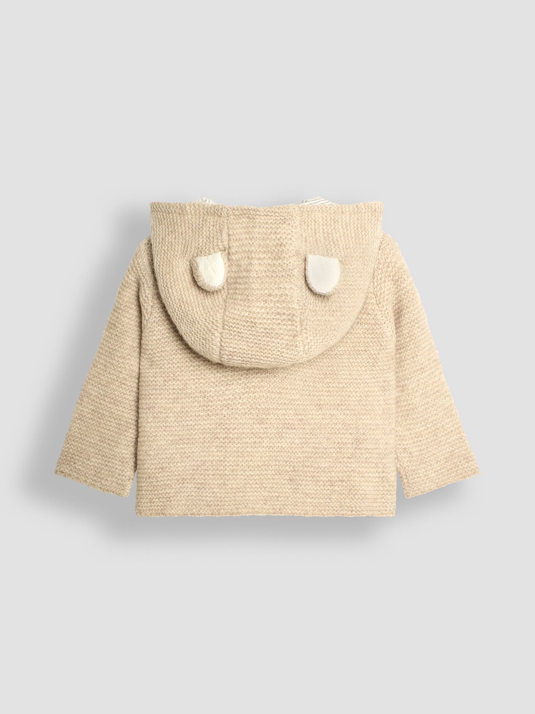 Natural Bear Hooded Baby Cardigan