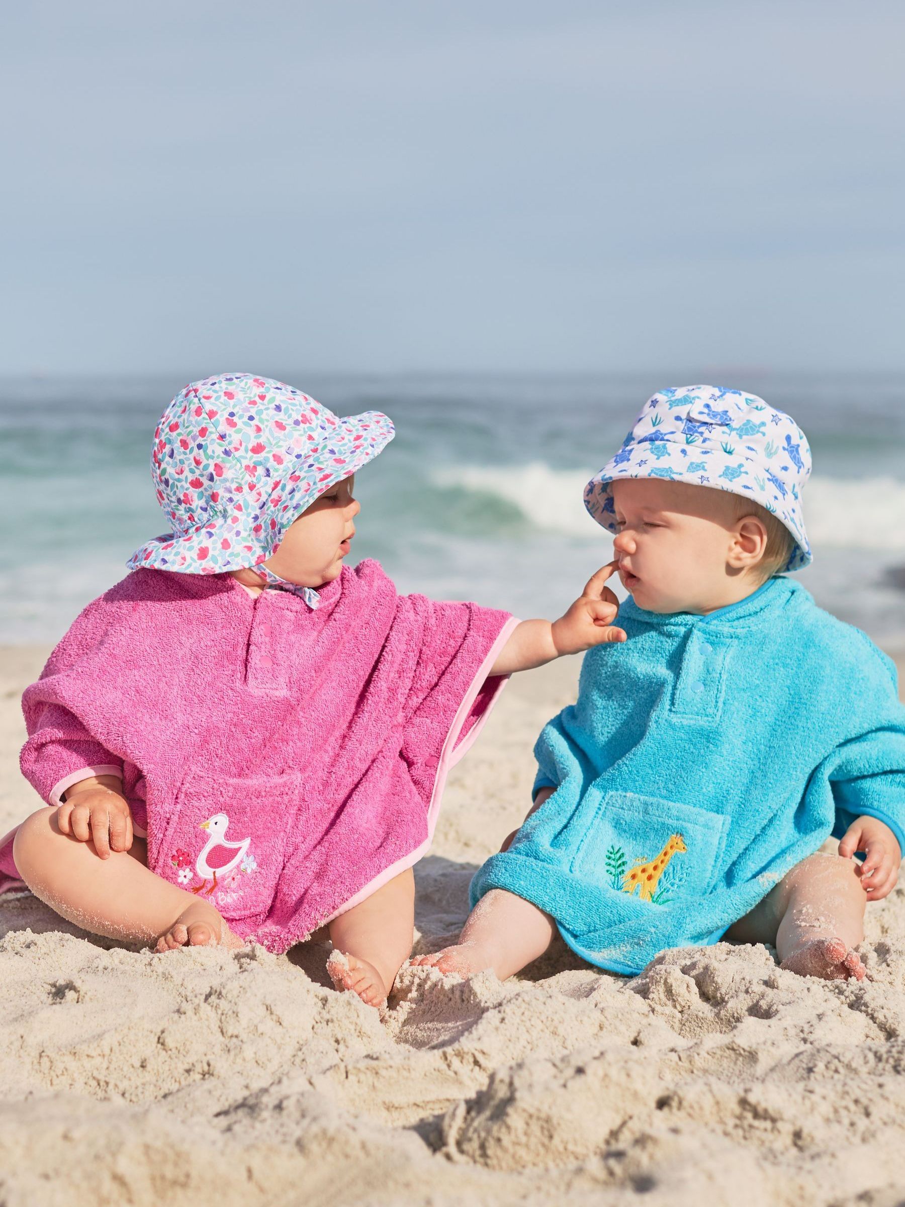 Personalised Towelling Poncho in Pink