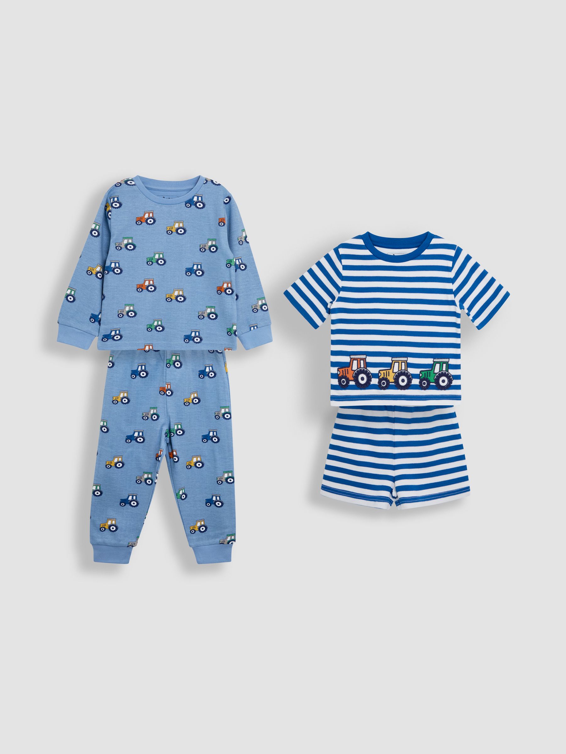 Blue 100% Cotton Jersey Pyjamas 2 Pack