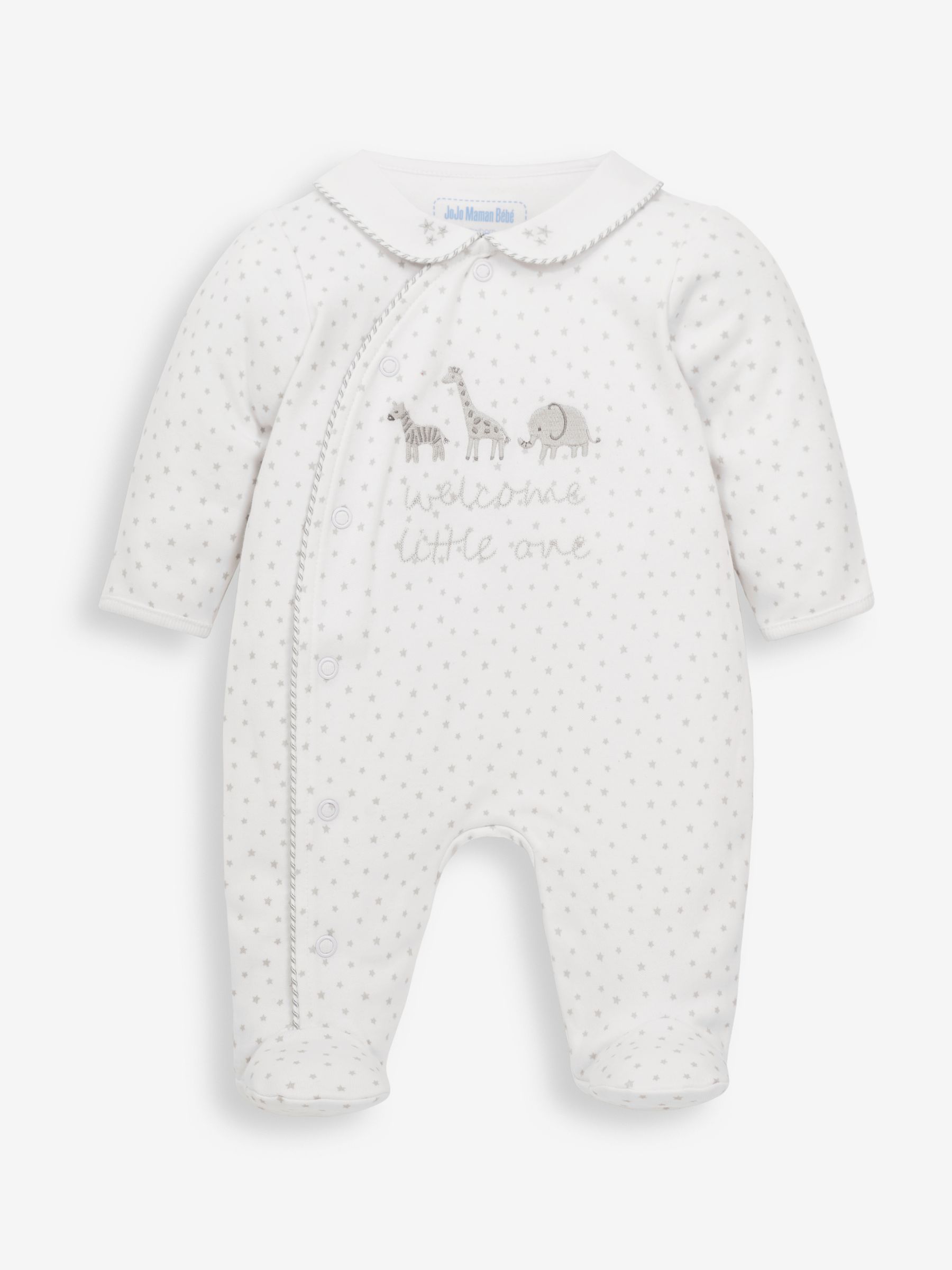 White Personalised Welcome Little One Sleepsuit