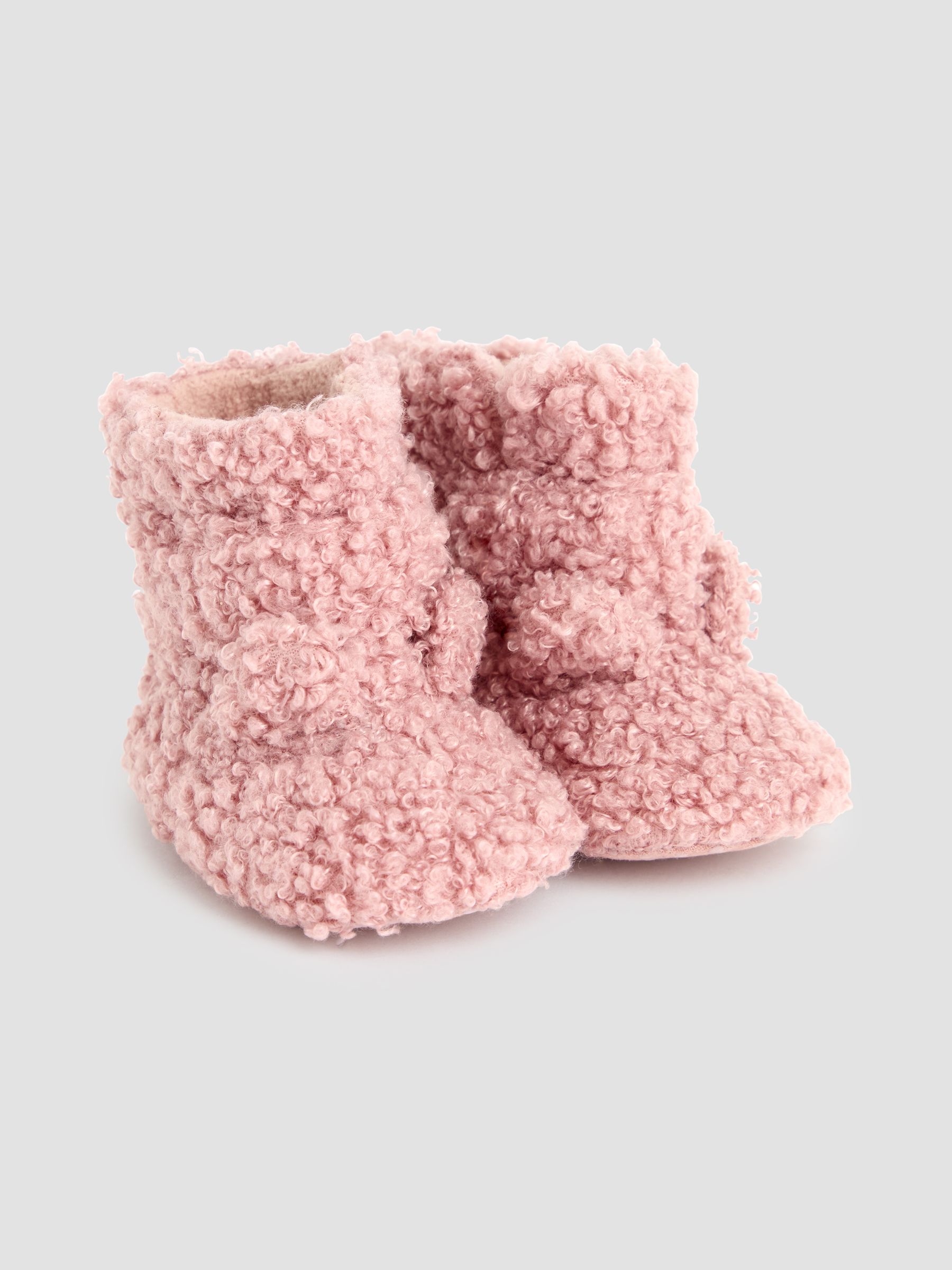 Dusty Pink Borg Booties