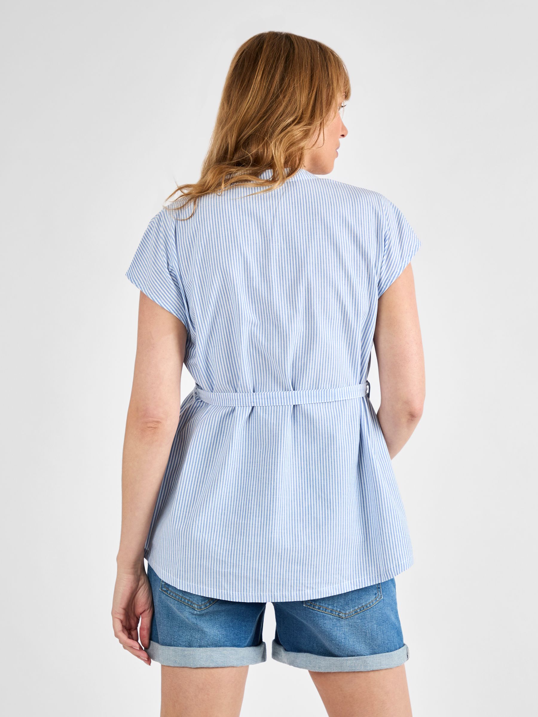 Blue Stripe Maternity Blouse