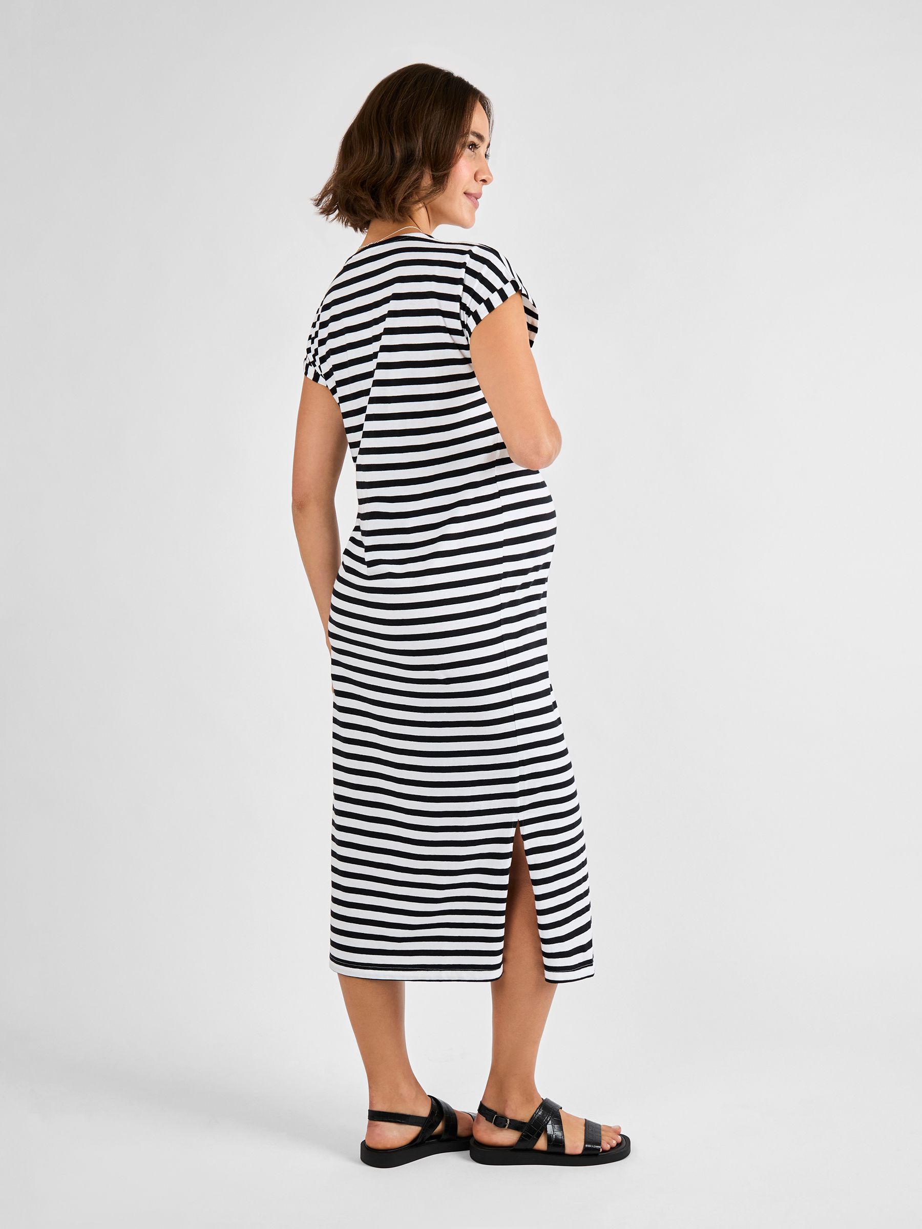 White Maternity Midi T-Shirt Dress