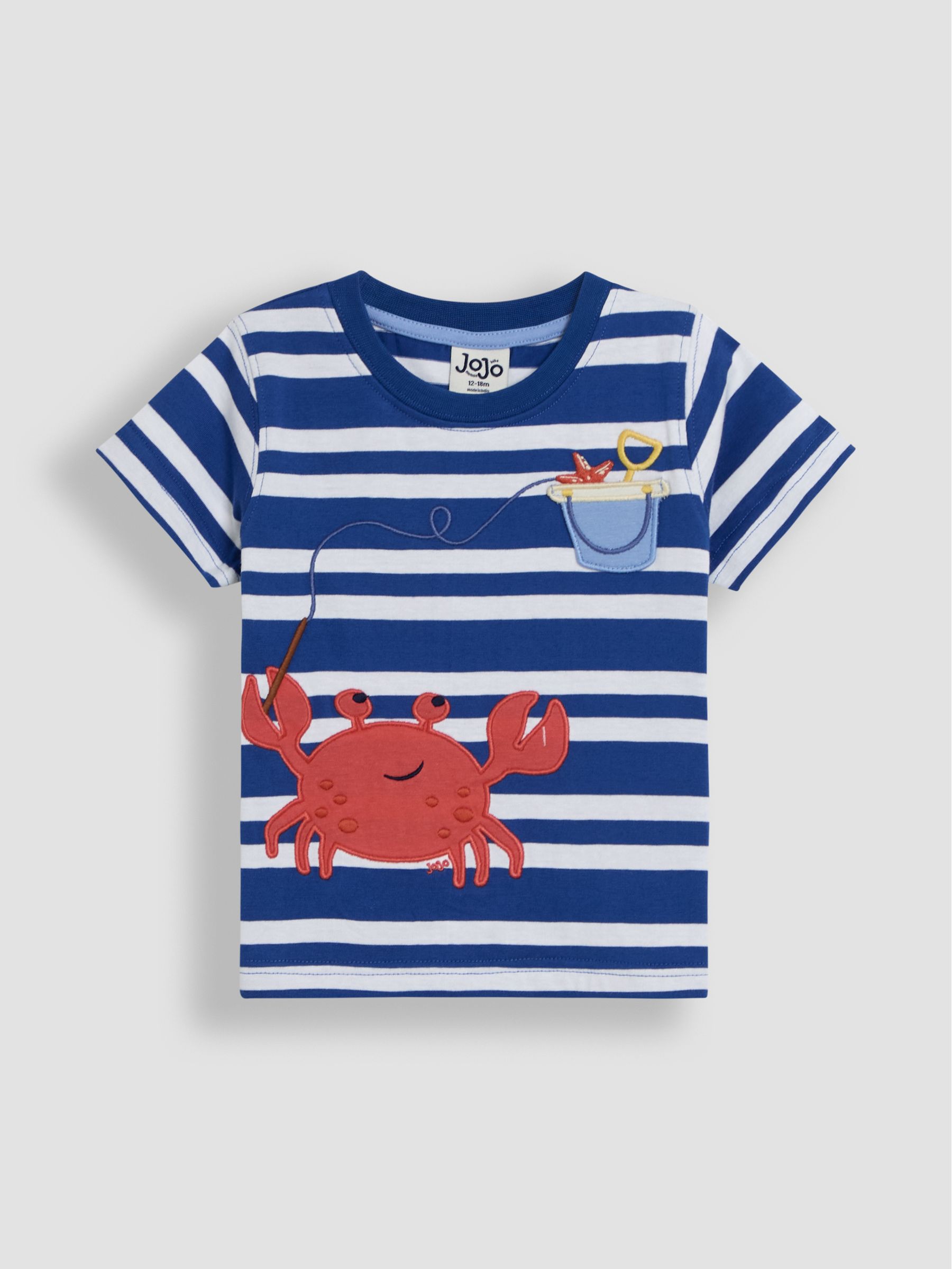 Cobalt Crab Appliqué Pocket T-Shirt