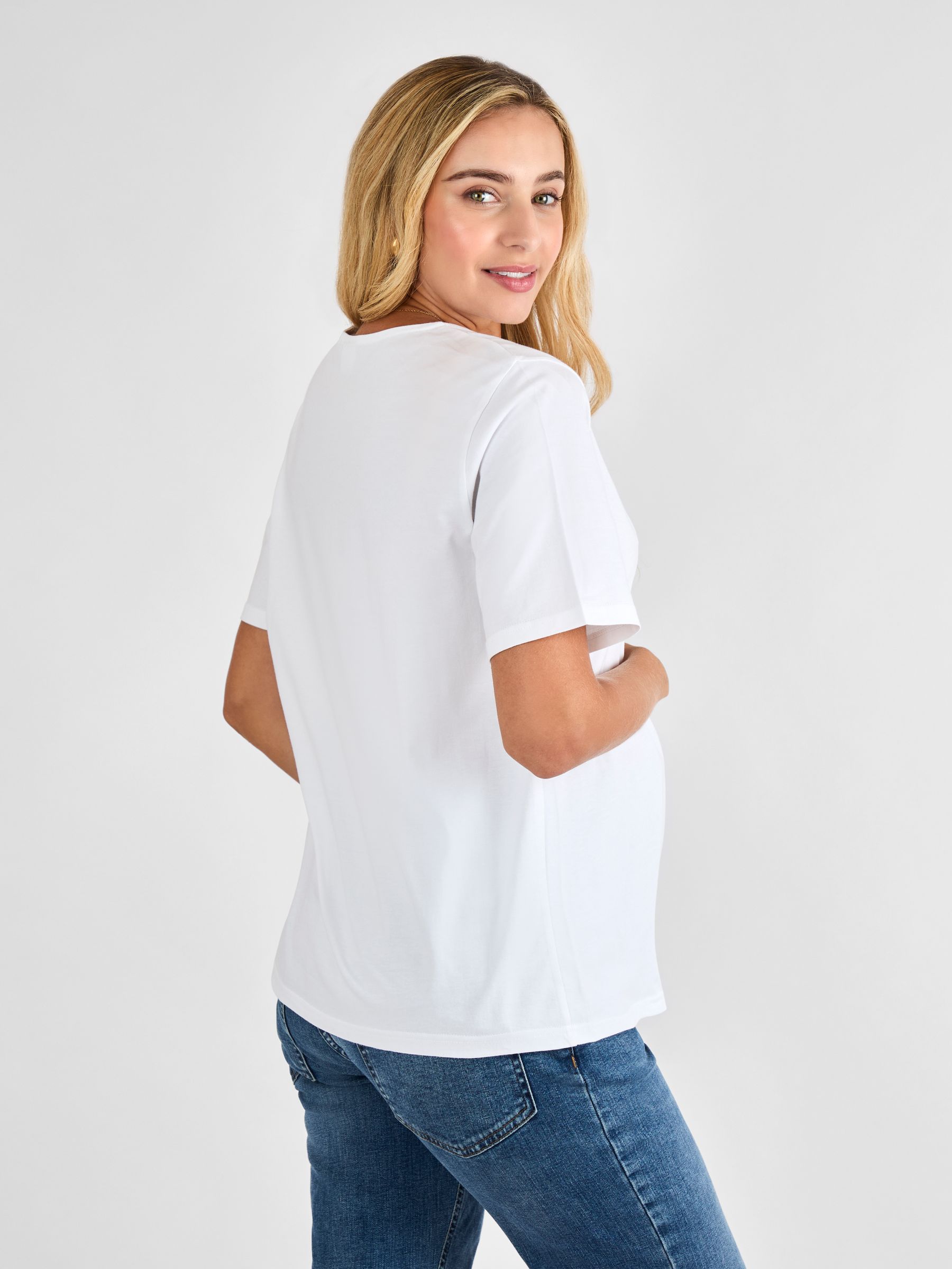 White Oversized Boyfriend Maternity T-Shirt